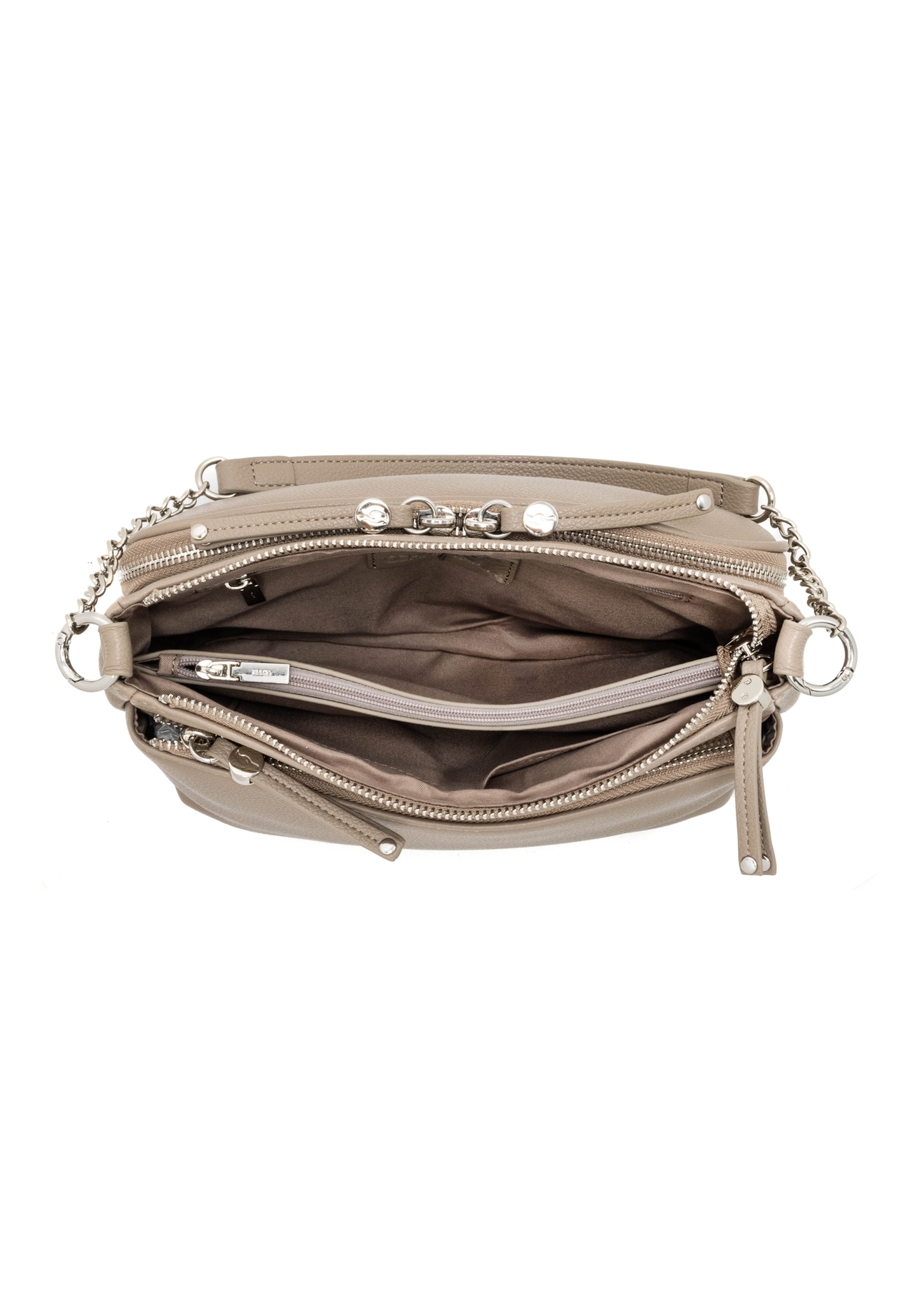 Women's handbag in cool beige color TOREC-1284-1K(Z26), product view from above on a white background.