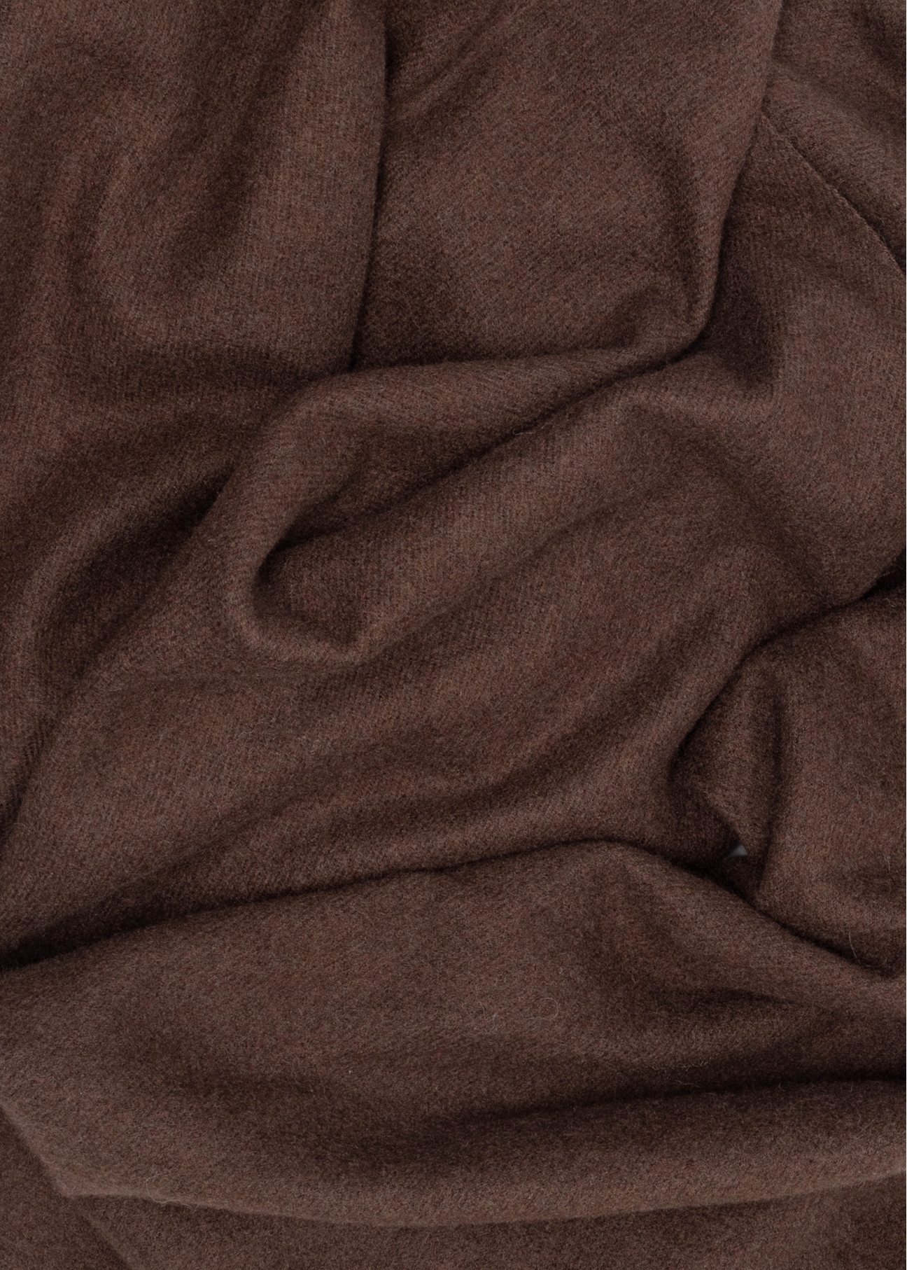 Dark brown women's wool-blend scarf SZADT-0232-1I(Z26), close-up of the material against a white background.