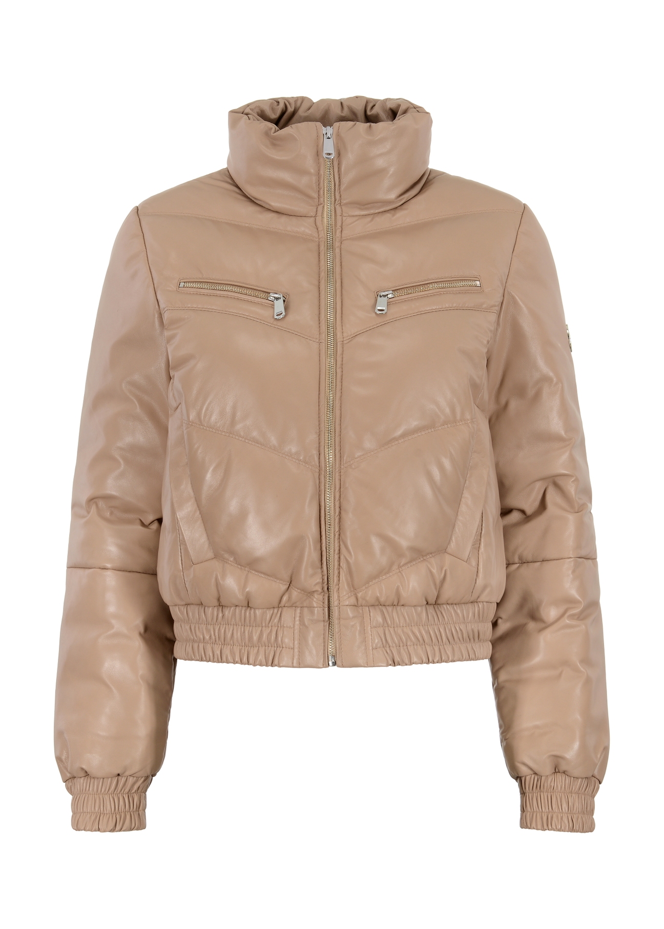 Women's leather bomber with high collar KURDS-0446-3333(Z23)-04