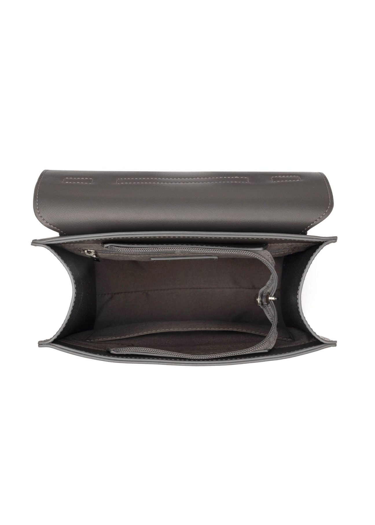Elegant graphite women's backpack TOREC-1281-9D(Z26) - product view from above, on a white background.