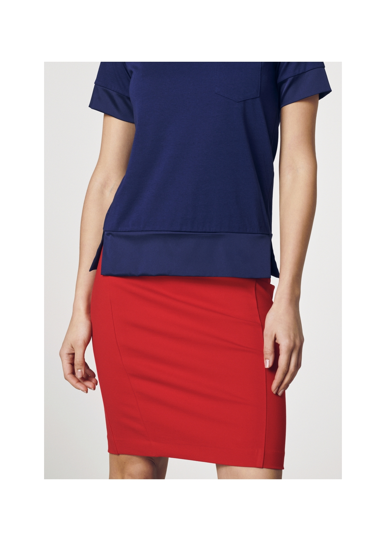 Red pencil skirt SPCDT-0031-42(W21)-01