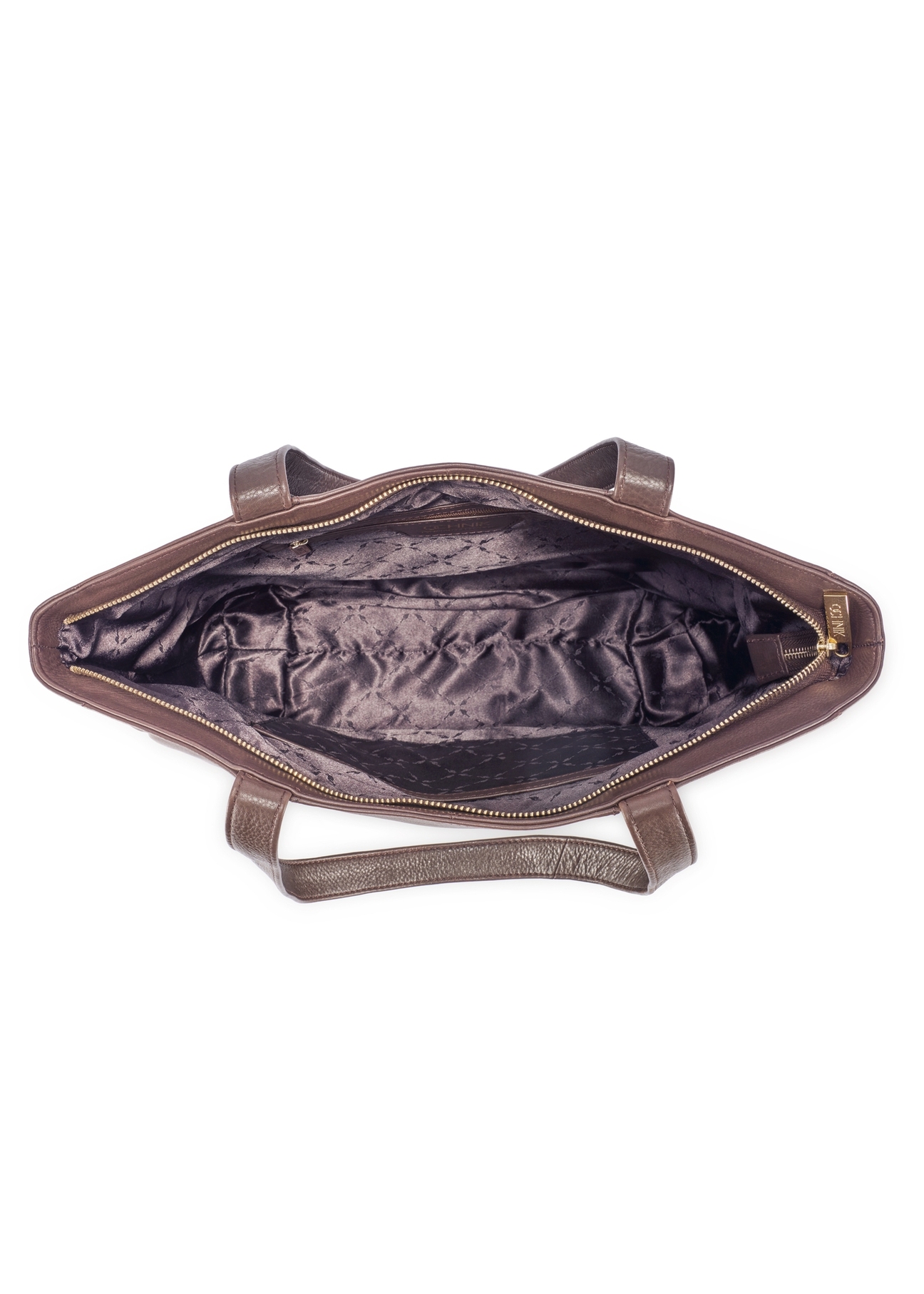 Brown leather women's shopper bag TORES-1255-1I(W26)