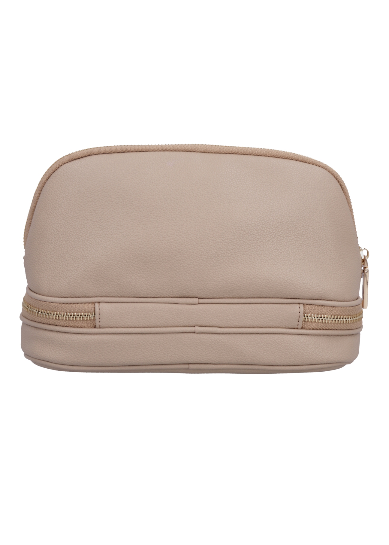 Beige women's cosmetic bag TOREC-1348-1B(Z26), back view of the product on a white background.