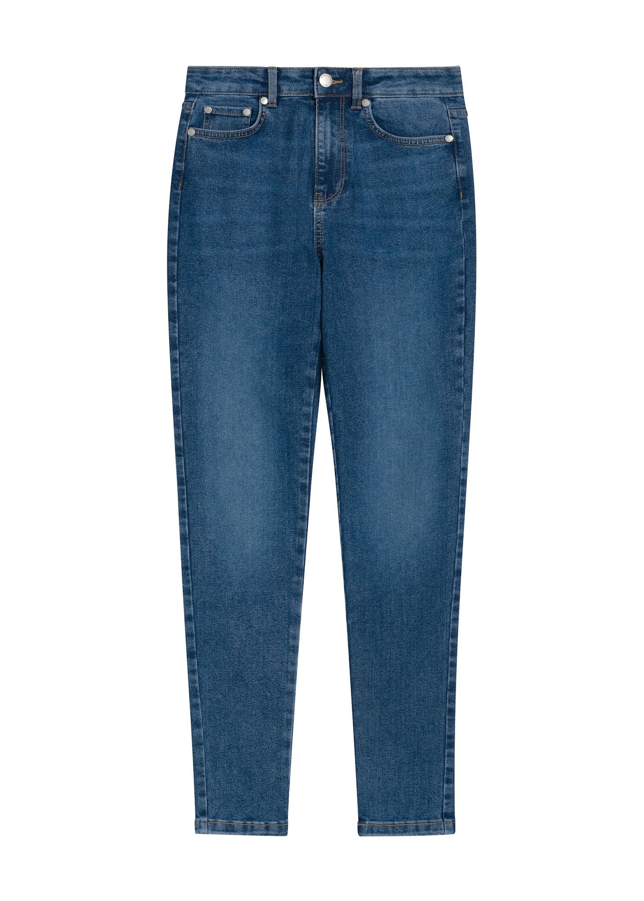 Blue women's denim pants JEADT-0010A-7B(Z26) - front product view, on white background.