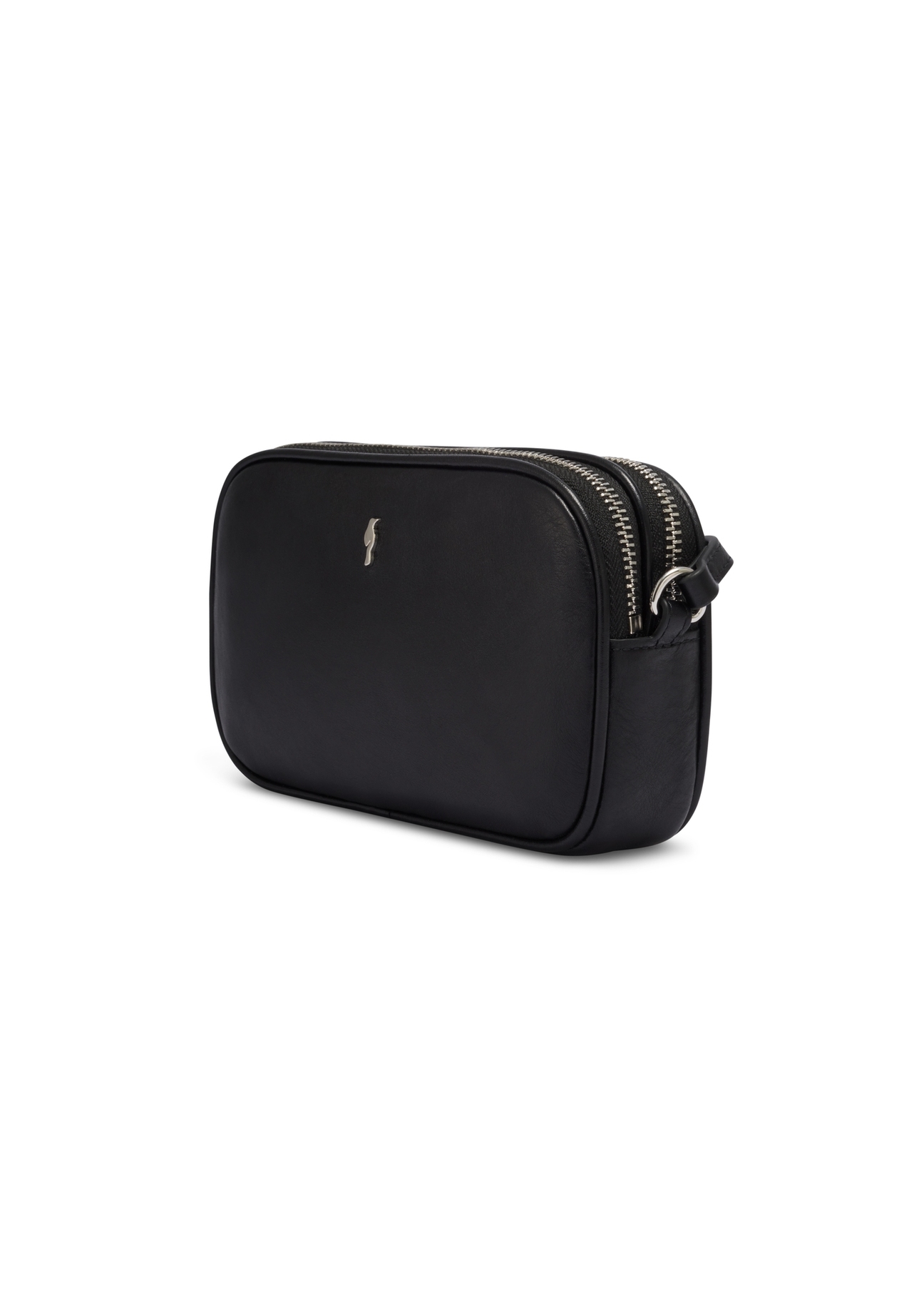 Small black leather women's handbag TORES-1152-99(W26), diagonal product view on a white background.