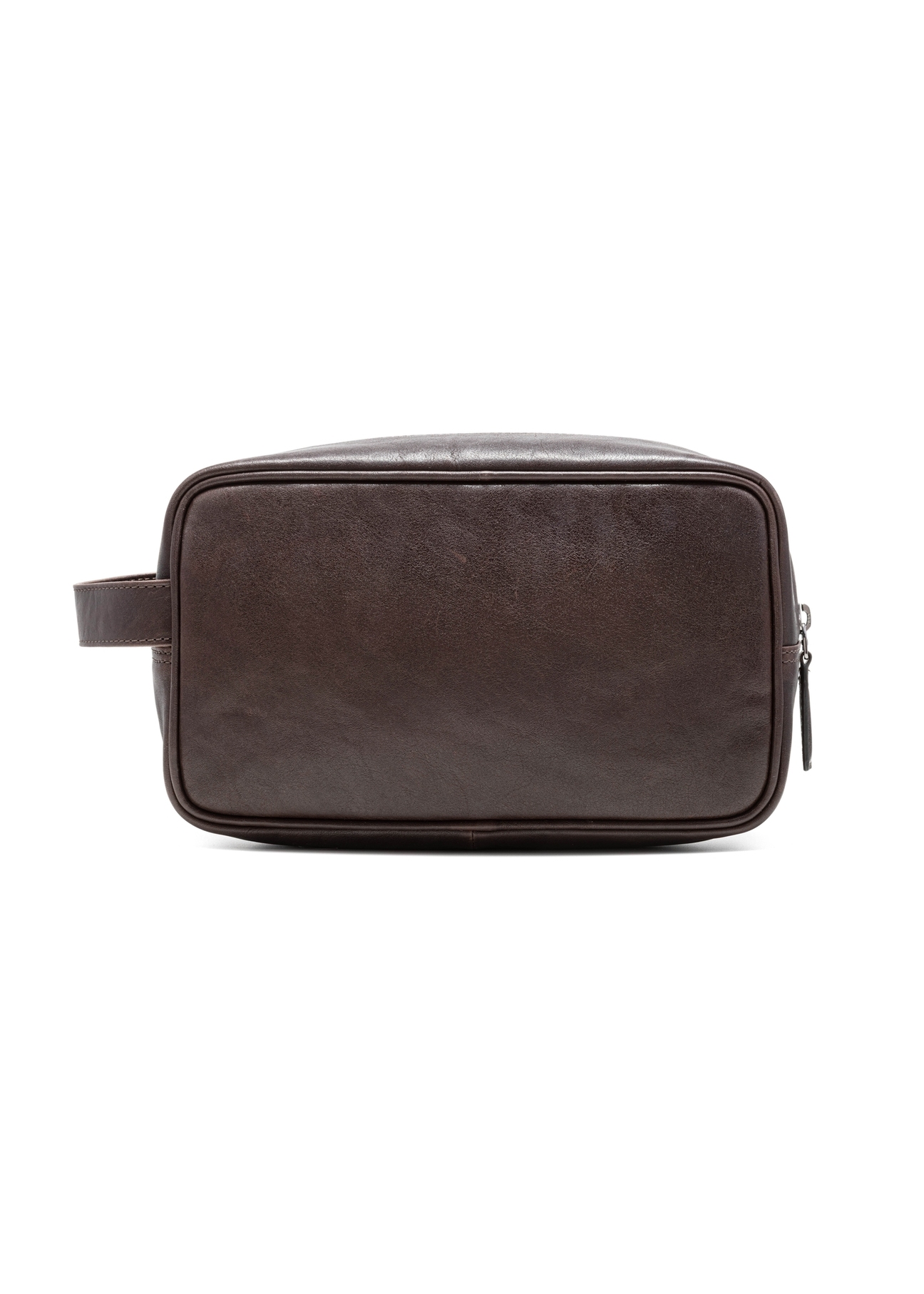 Brown men's cosmetic bag TORMS-0463-89(Z25), product view from the back on a white background.
