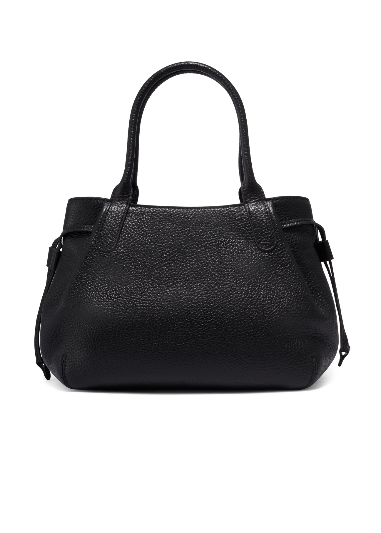 Women's leather handbag in black color TORES-1361-9I(Z26), product view from the back on a white background.