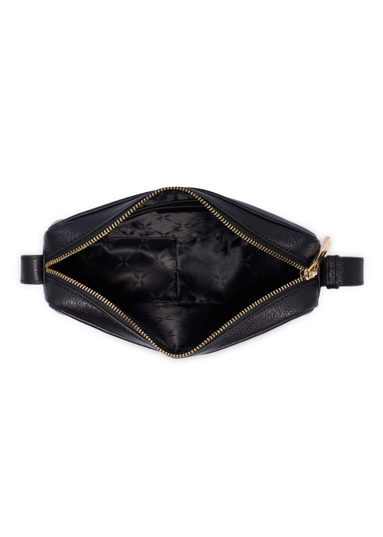 Black leather women's handbag TORES-1277-9I(W26) - product view from above, on a white background.