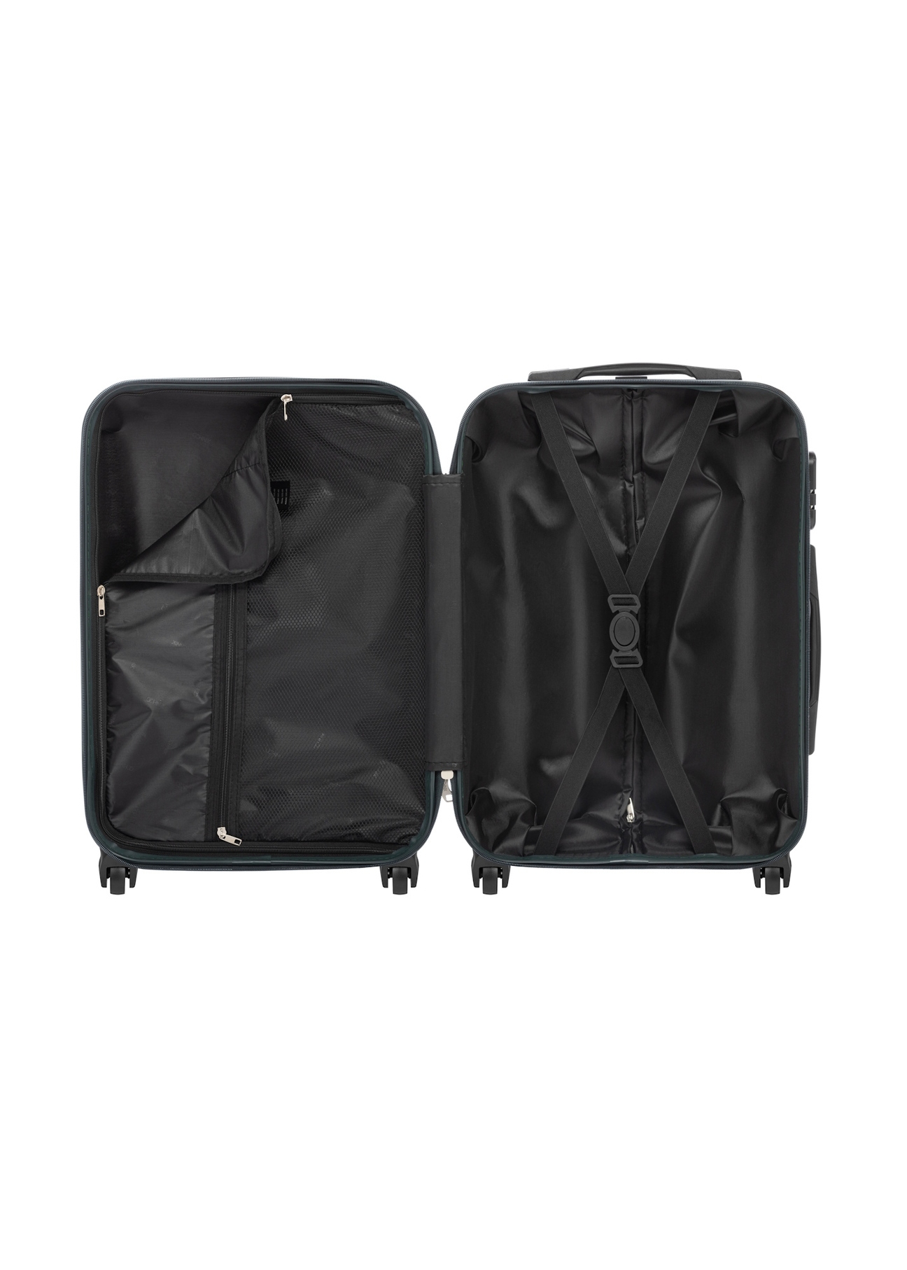 Small suitcase on wheels WALAB-0077-8C-19(W26), product view inside on white background.