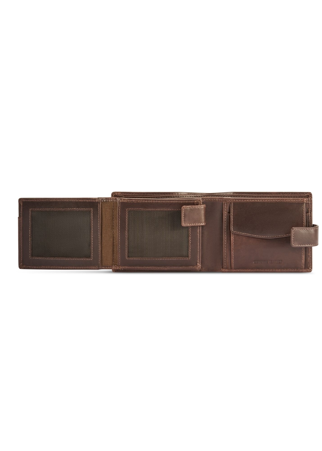 Brown leather men's wallet PORMS-0671-1H(Z26), product view from the inside on a white background.-02