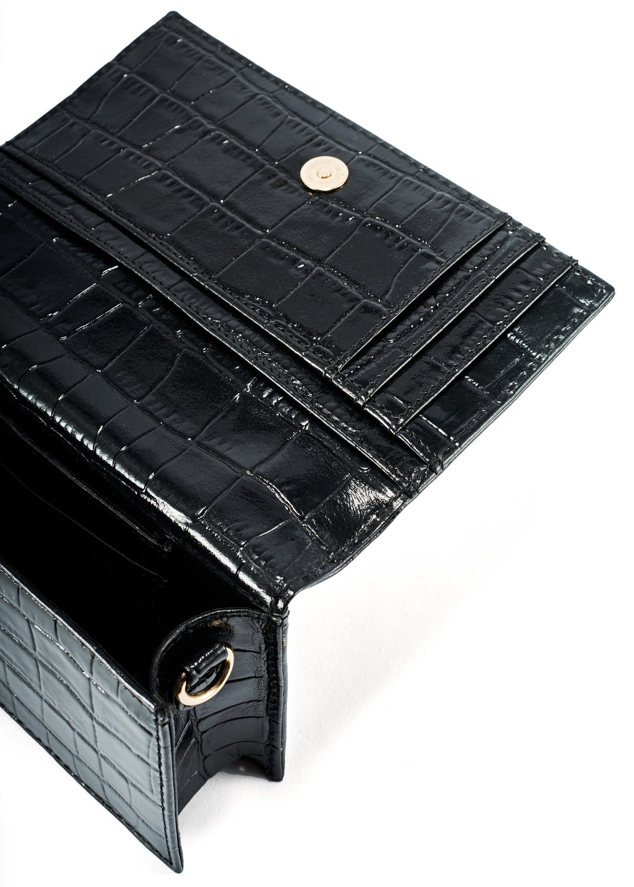 Black leather small croco bag TORES-1133E-99(Z25)