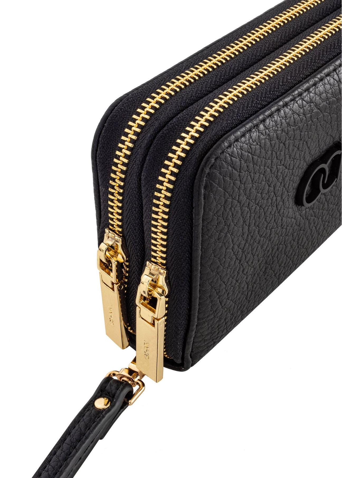 Women's two-compartment black wallet POREC-0376-99(W24)-07