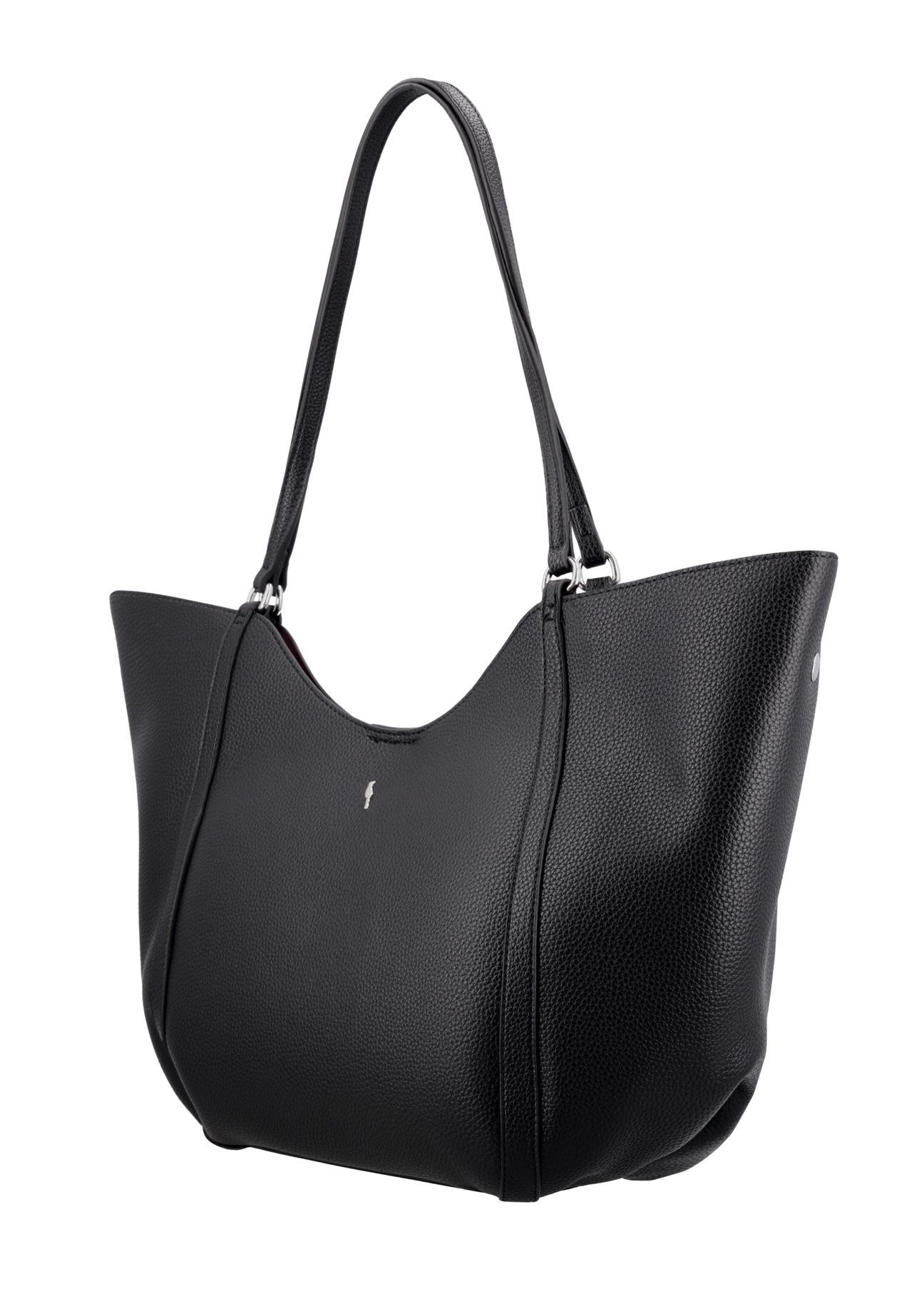 Black women's shopper bag TOREC-1296-9I(Z26), diagonal product view on a white background.