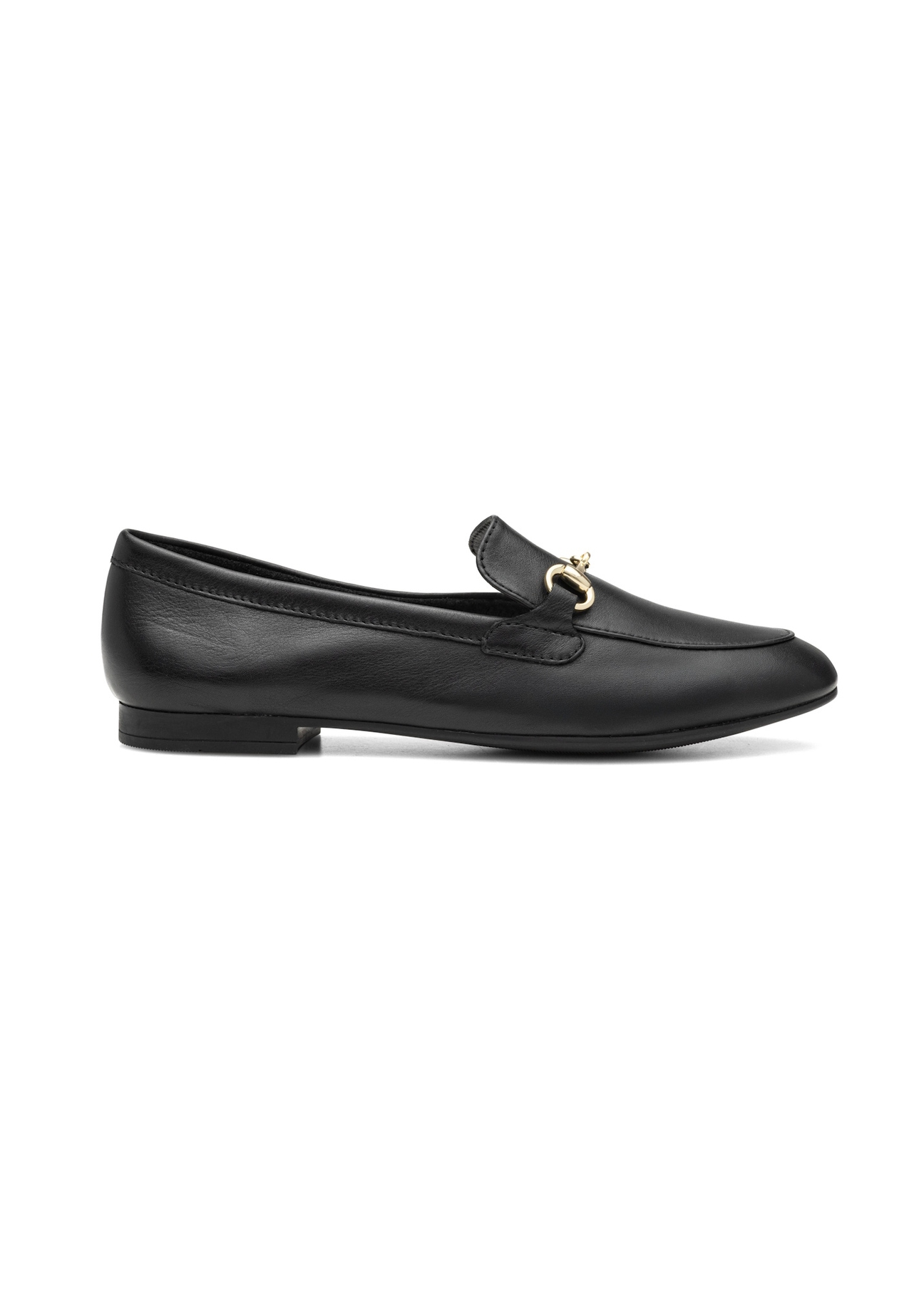 Women's black leather moccasins BUTYD-0916A-99(W26)