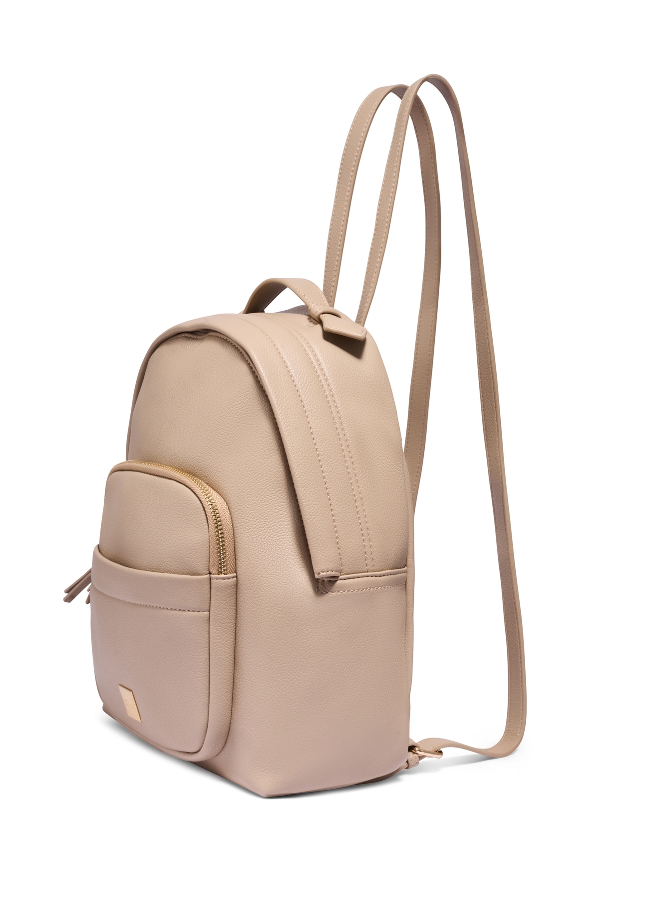 Beige women's backpack TOREC-1253-1B(Z26), diagonal product view on a white background.