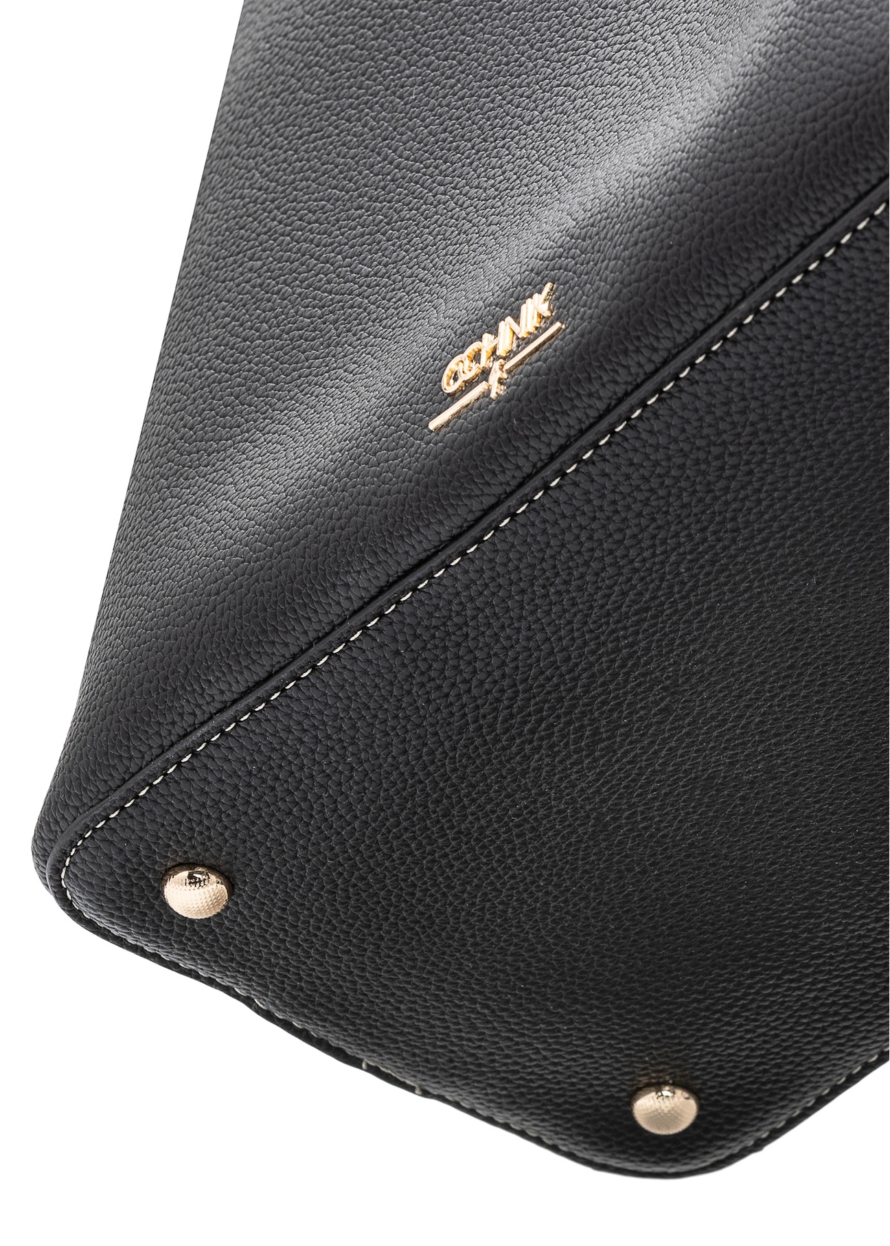 Black women's shoulder bag TOREC-1062-99(Z25), close-up of the product detail on a white background.