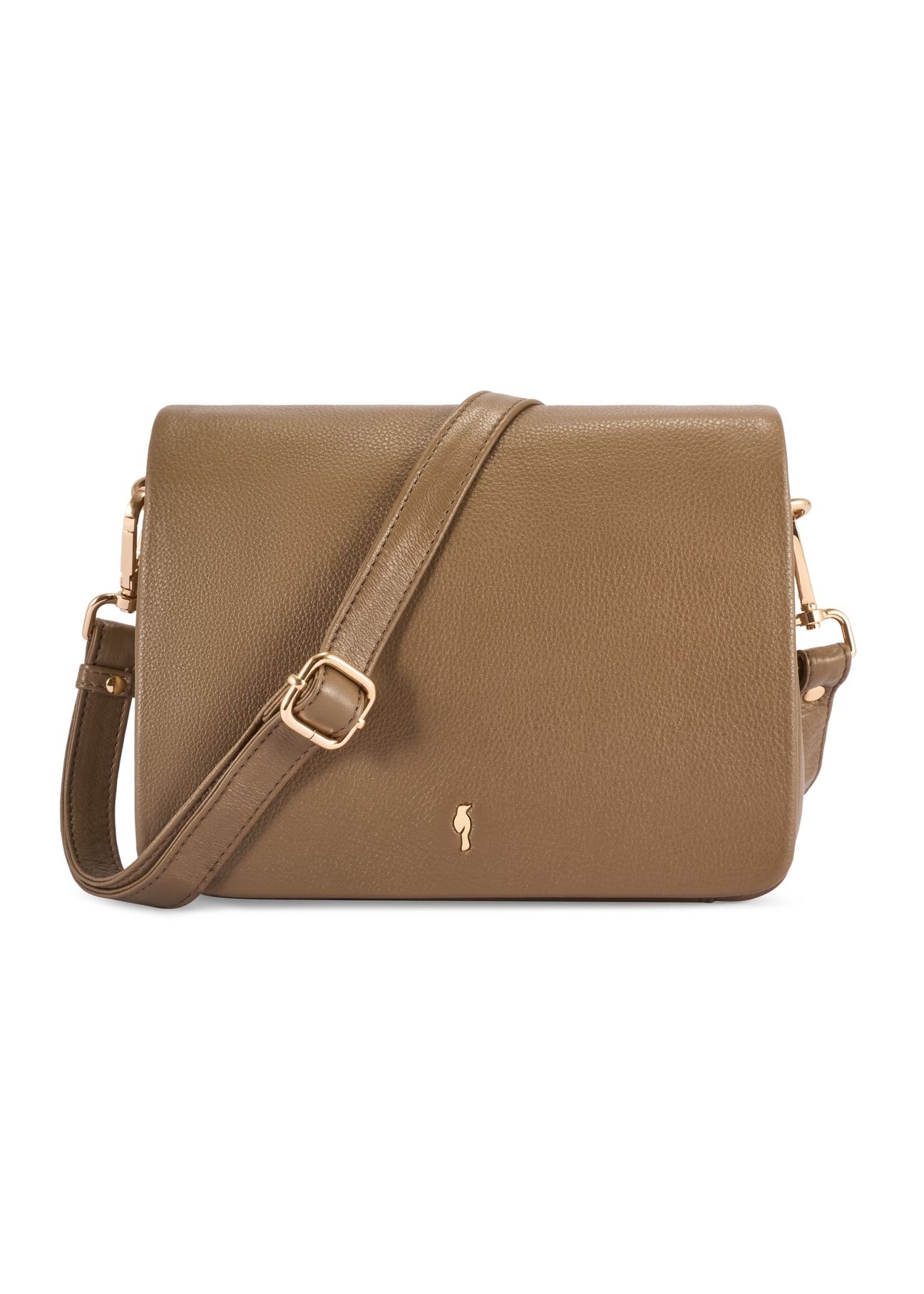 Dark beige leather women's handbag TORES-0911F-1K(W26) - front product view, on white background.