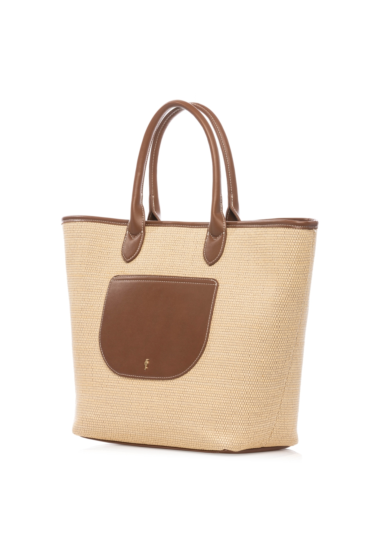Large women's straw handbag TOREC-1229-1E(W26), diagonal product view, on a white background.