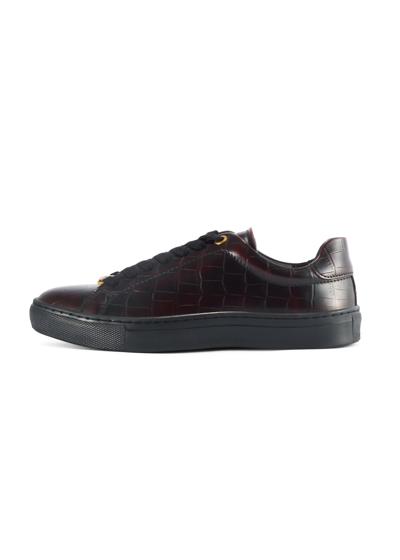 Women's leather shoes in burgundy color BUTYD-1188-09(Z25), product view from the side on a white background.-02