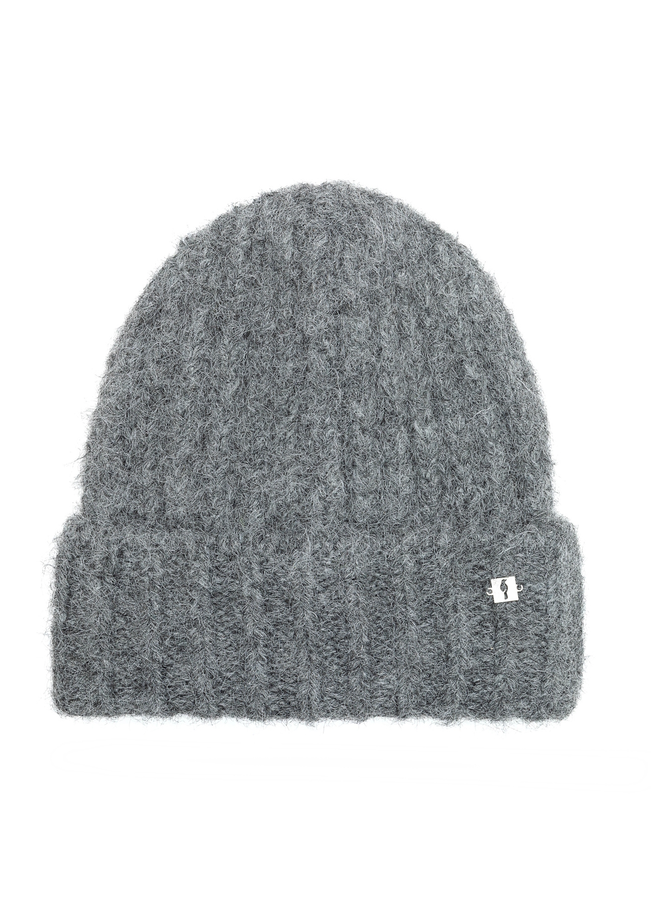 Women's winter hat in gray CZADT-0205-95(Z25), front product view on a white background.