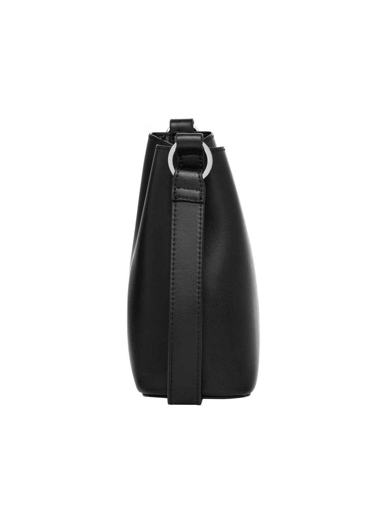 Black small women's handbag TOREC-1336-99(Z26), product view from the side on a white background.