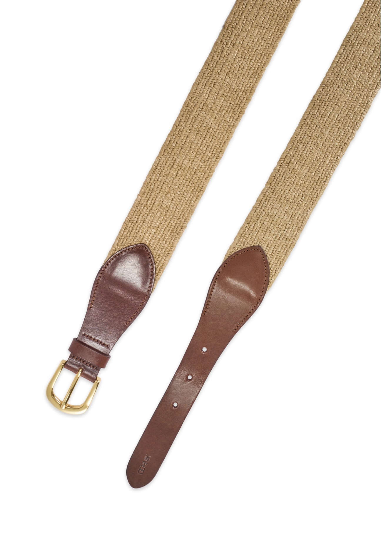 Wide women's leather belt PASDS-0338-1E(W26), view of the clasp of the product on a white background.