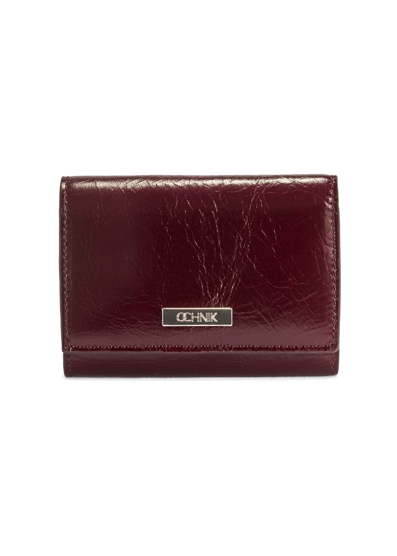 Small burgundy women's wallet PORES-0967-49(Z25), product view from the front on a white background.