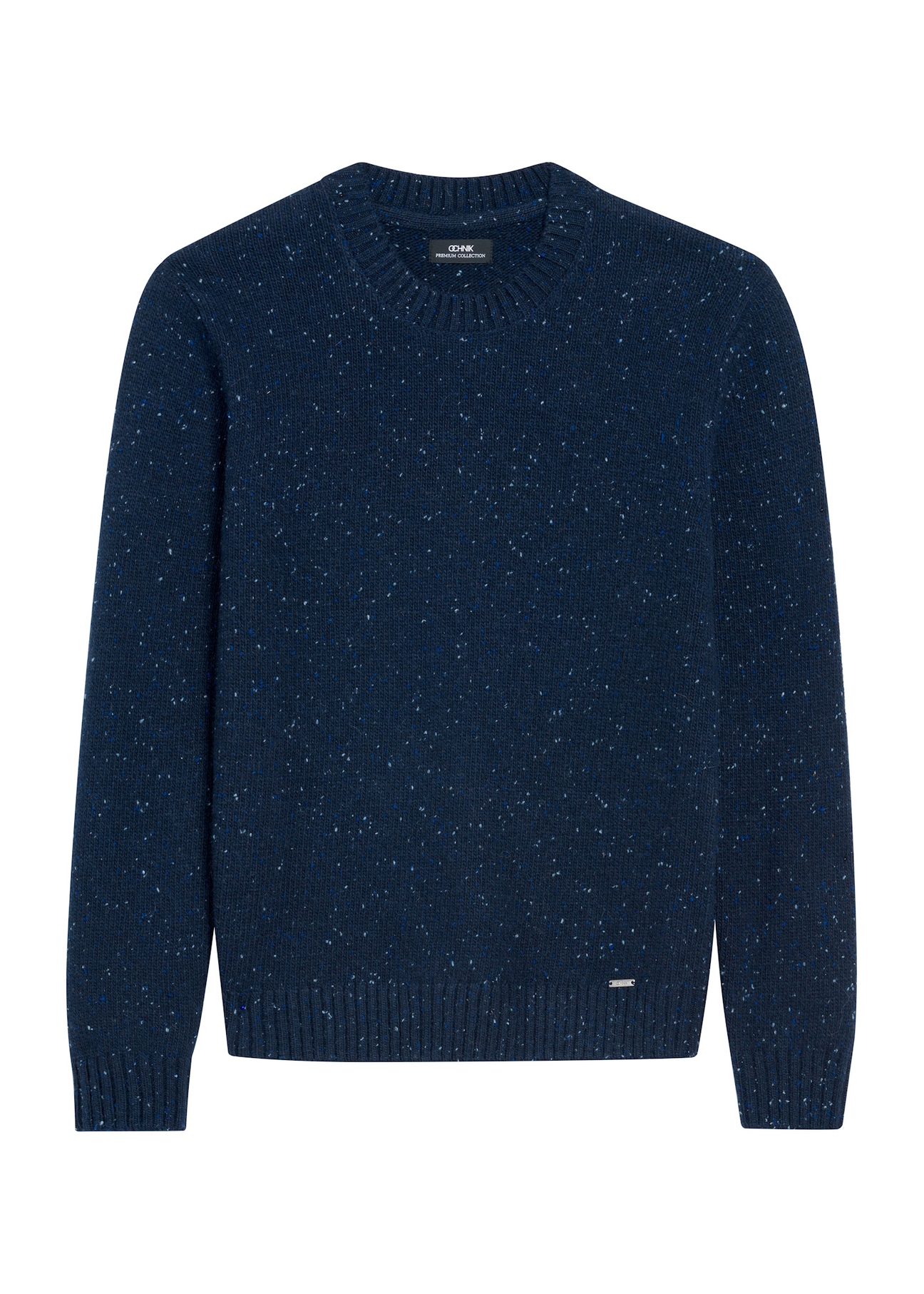 Navy blue men's sweater SWEMT-0173-68(Z25), front product view on white background.