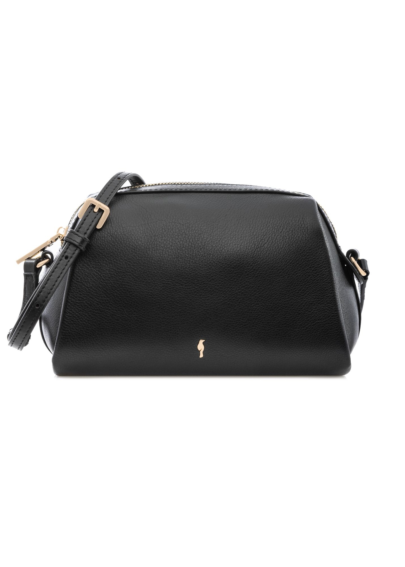 Black small leather women's handbag TORES-1224-99(W26) - front product view, on white background.