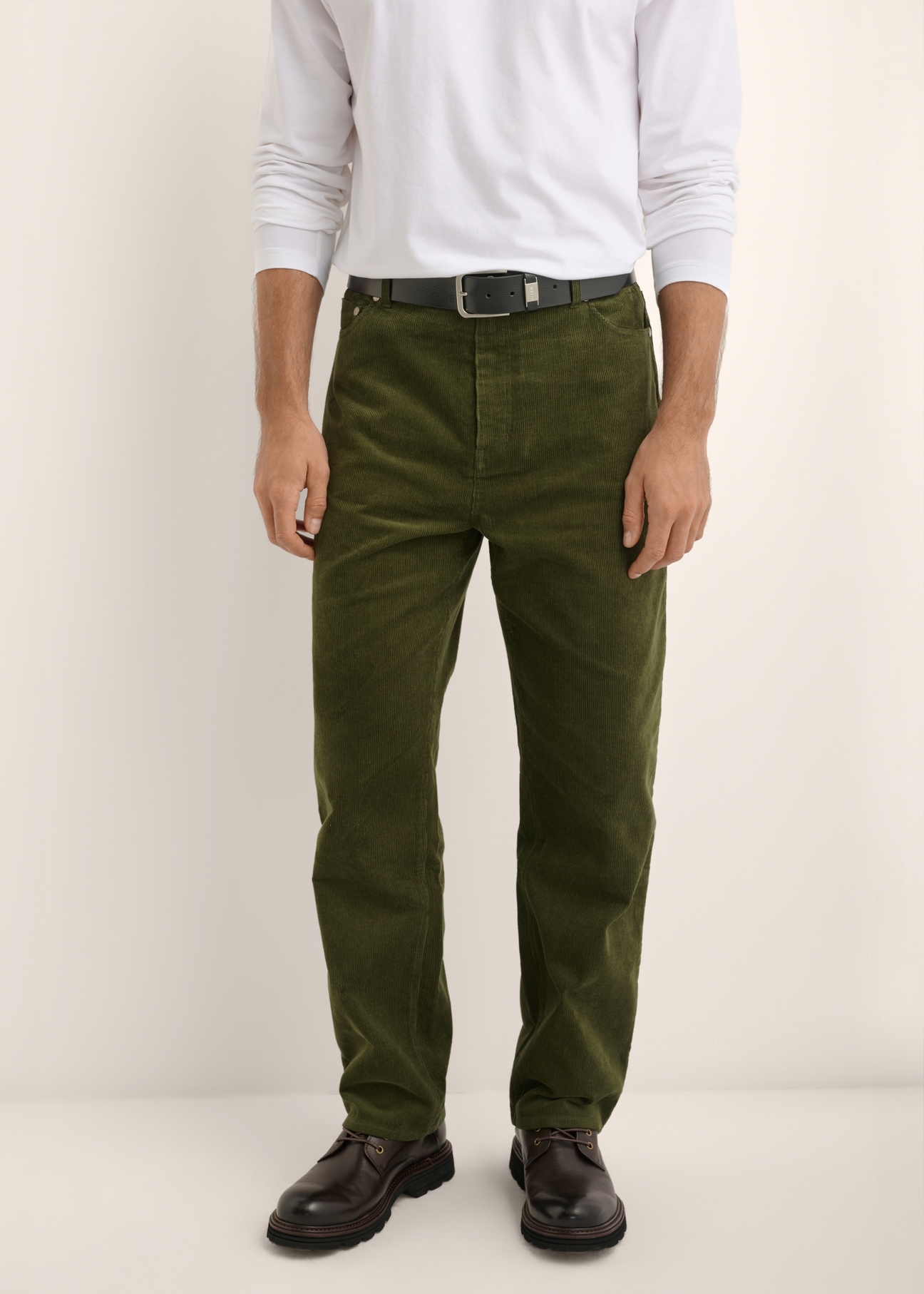 Green striped men's trousers SPOMT-0133-8B(Z26)