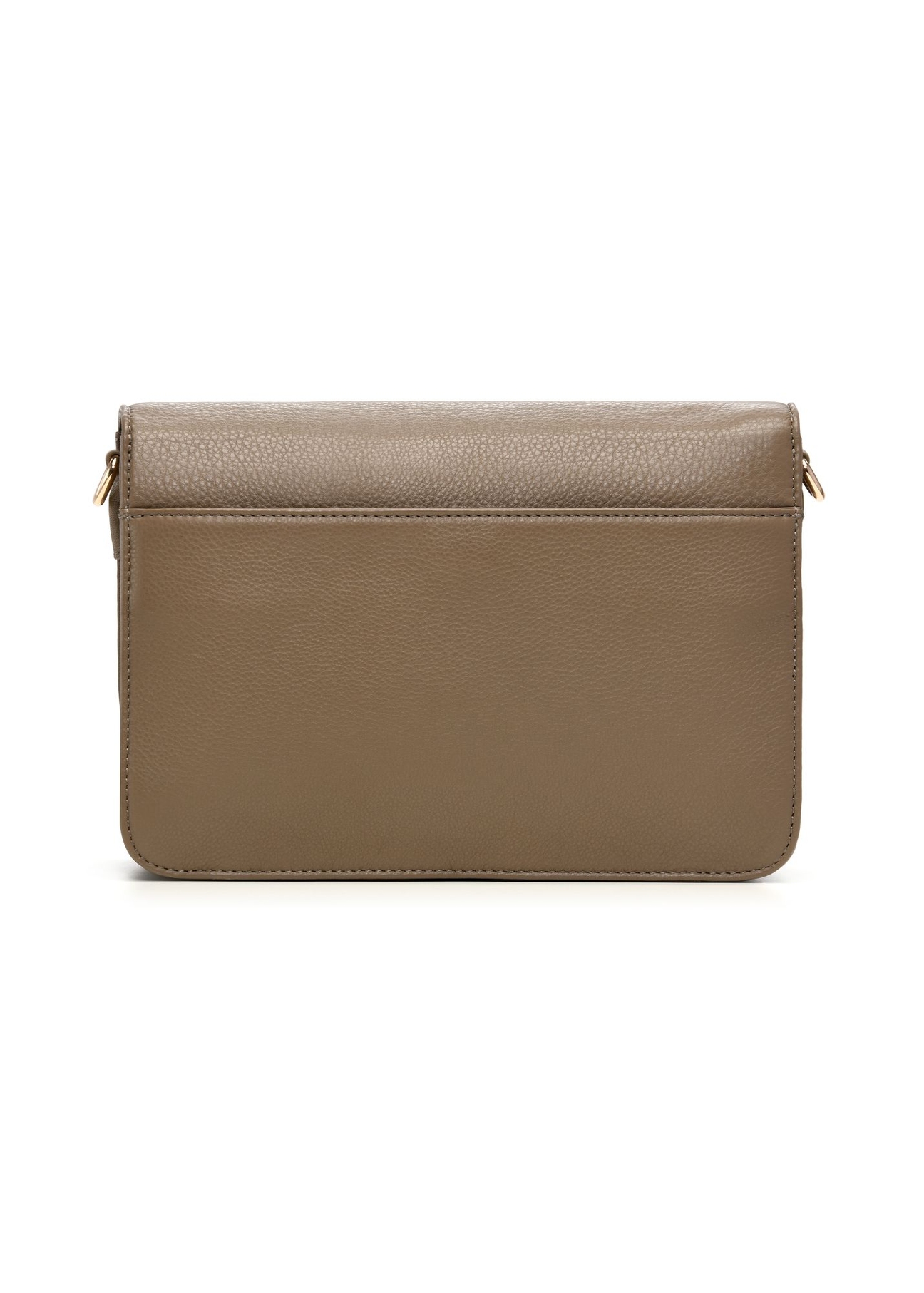 Light brown leather women's messenger bag TORES-1316-1K(Z26) - product view from the back, on a white background.
