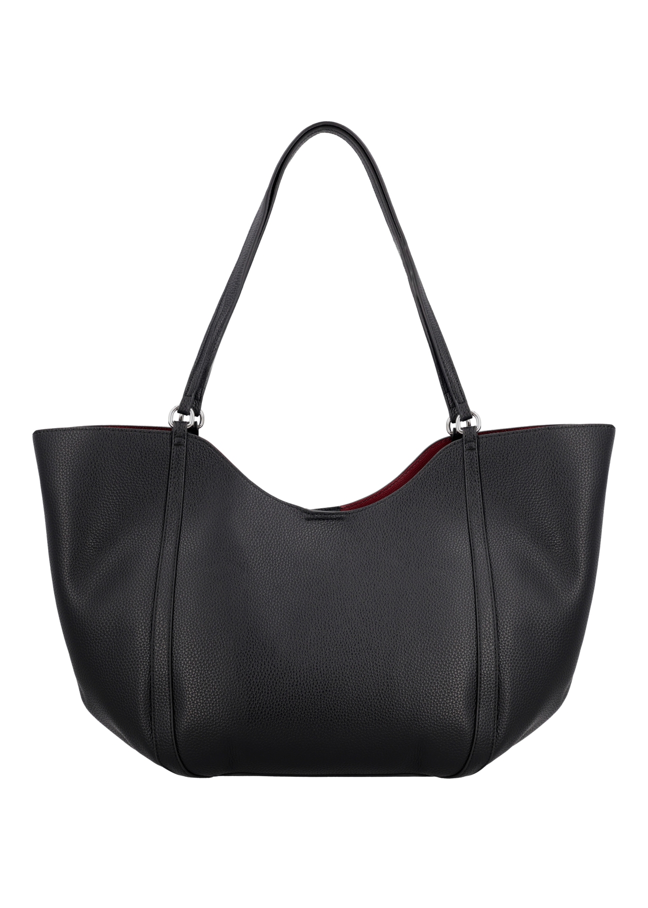 Black women's shopper bag TOREC-1296-9I(Z26), product view from the back on a white background.