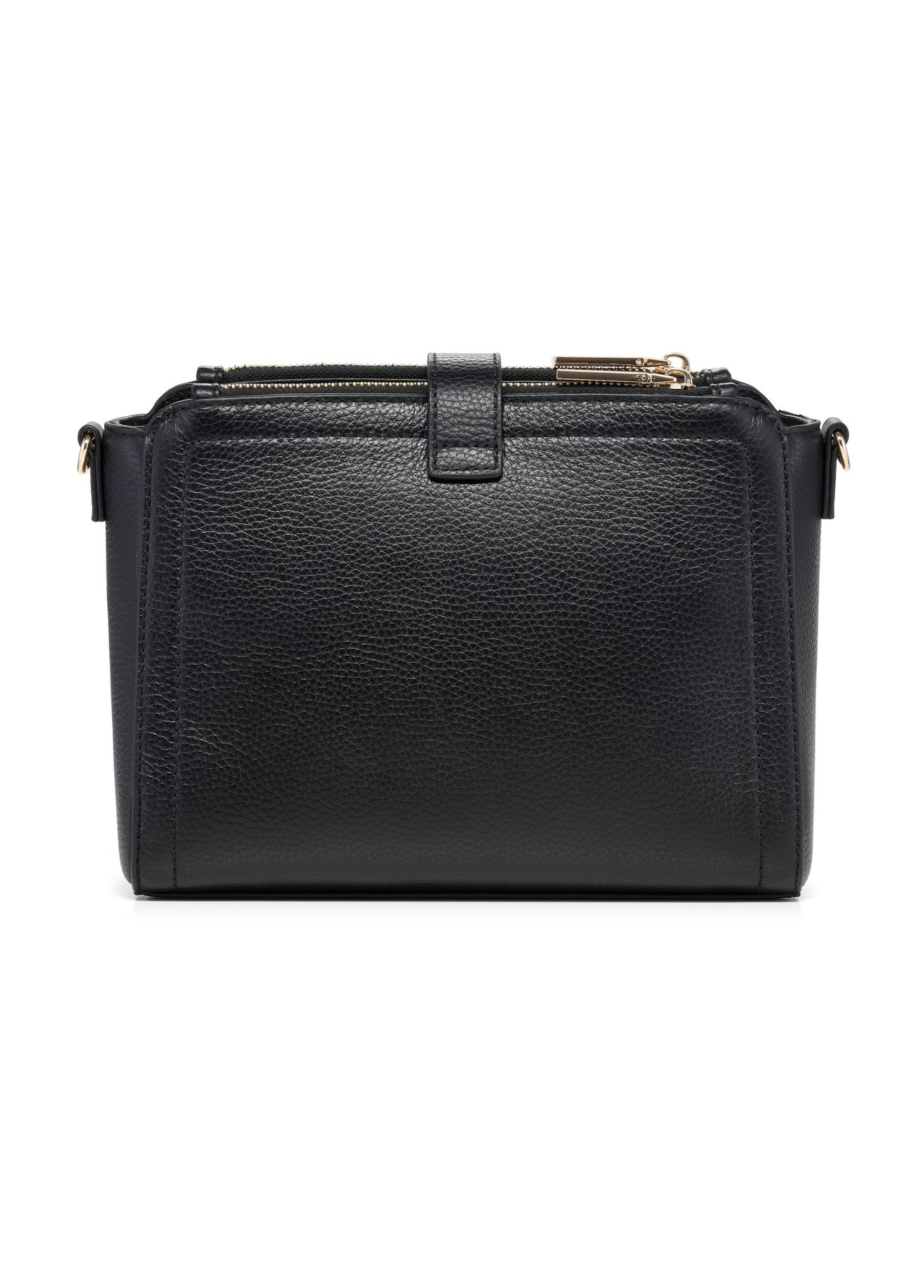 Leather black shoulder bag TORES-1275-9I(W26) - back view of the product on a white background.