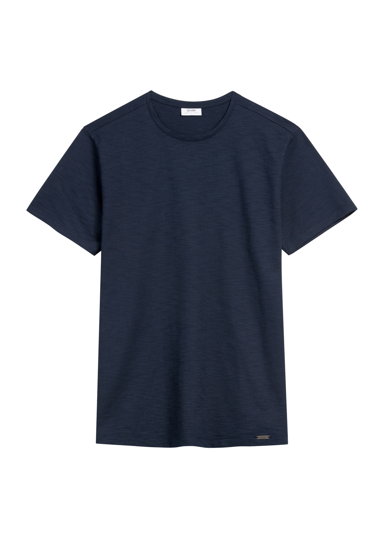 Men's navy blue cotton T-shirt TSHMT-0149-7E(W26), front product view on white background.