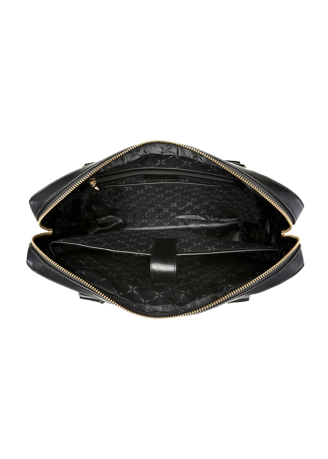 Black leather laptop bag TORES-1330-99(Z26) - product view from above, on white background.