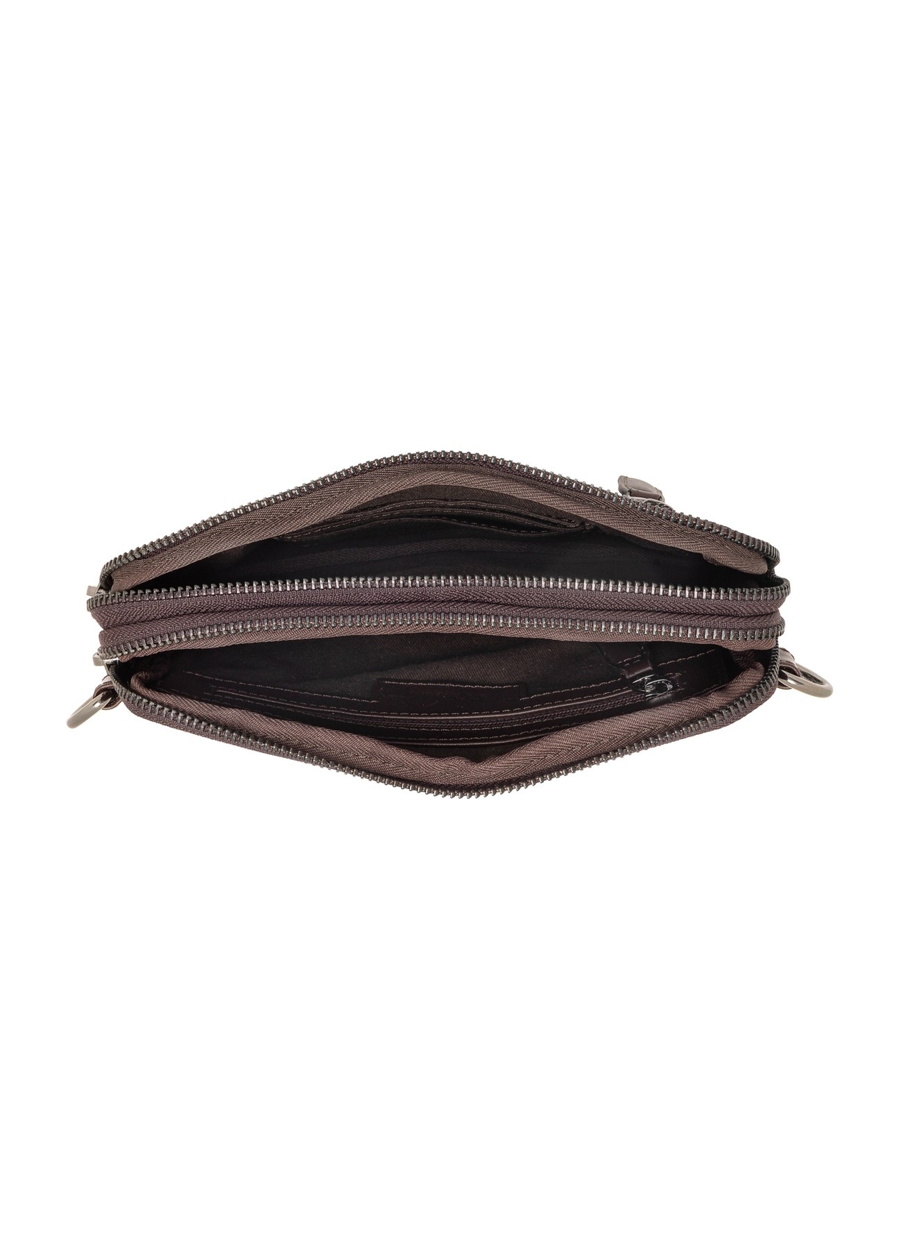 Brown men's leather waist bag TORMS-0462-89(Z25), product view from above on a white background.