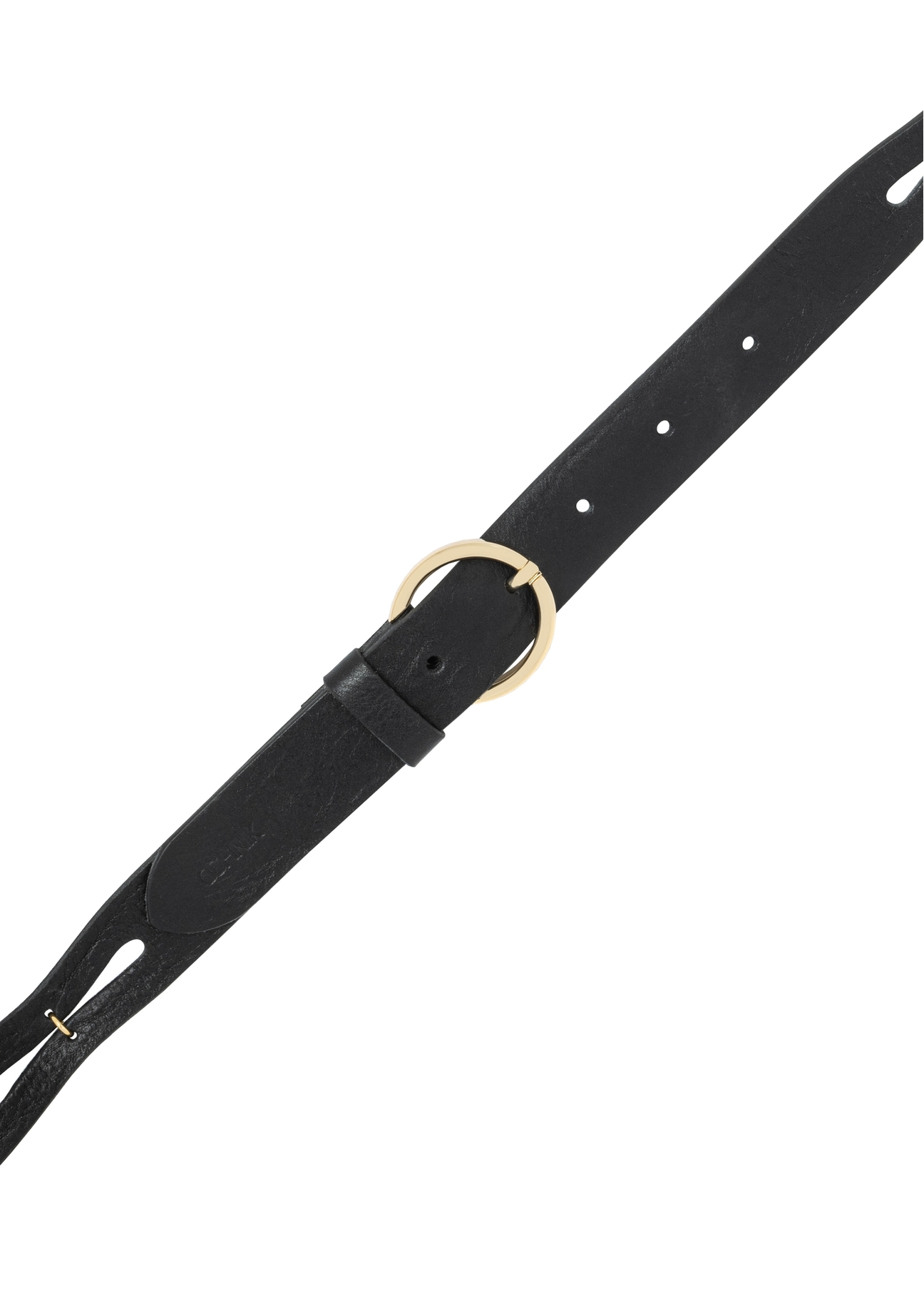 Black leather women's belt PASDS-0342-99(W26)