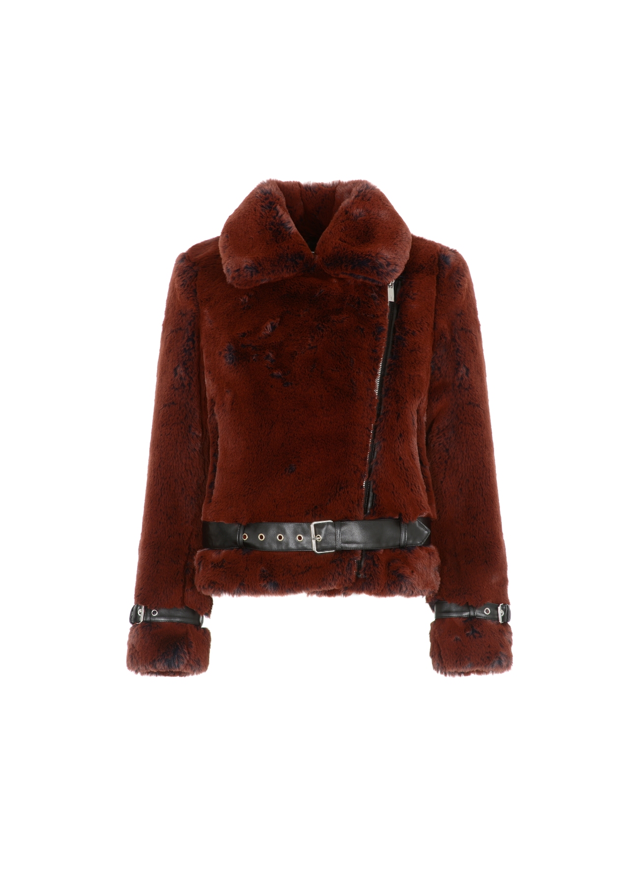 Women's artificial fur with stripes FUTDP-0008-30(Z21)-05