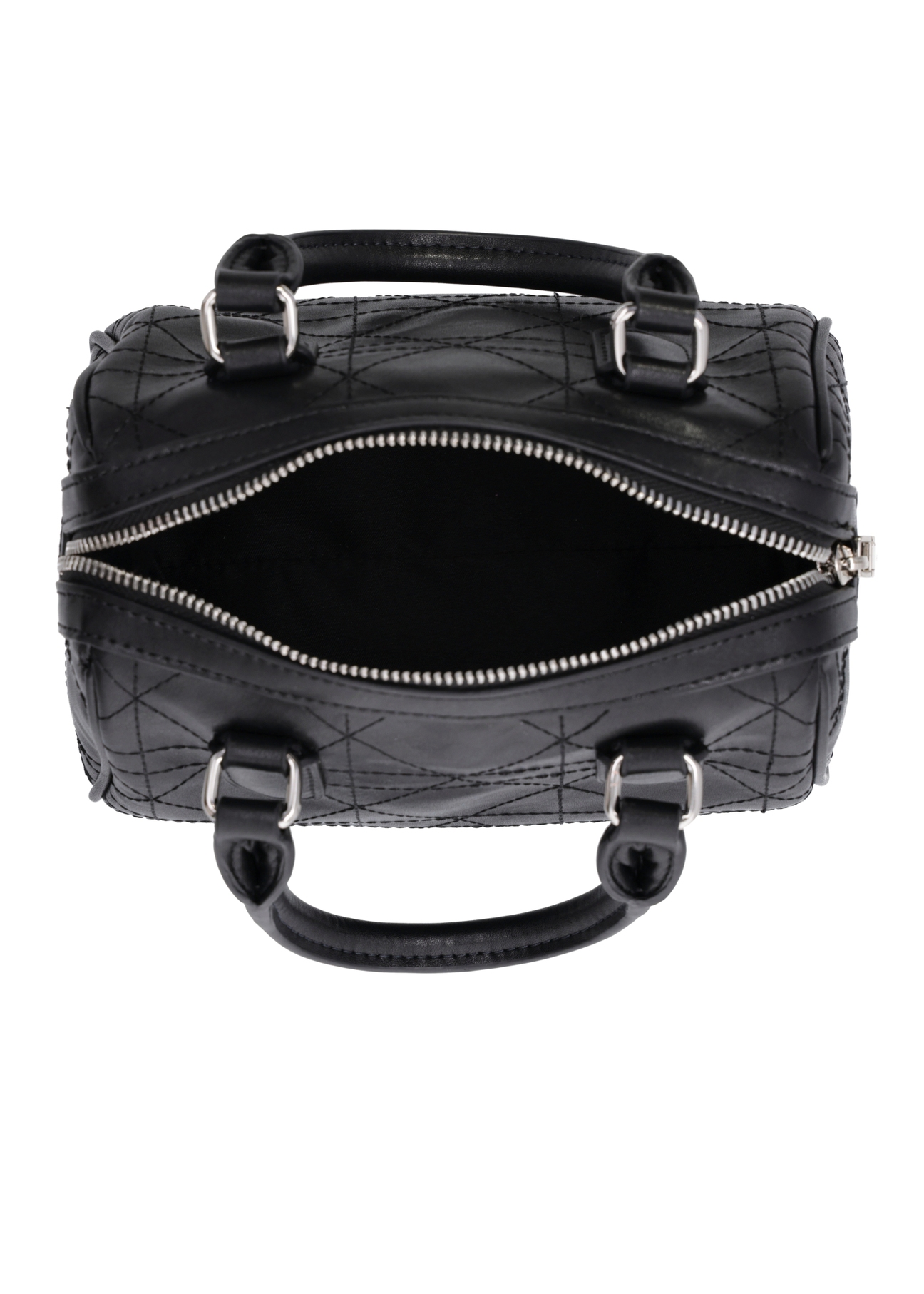 Black women's trunk handbag TOREC-1339-99(Z26), product view inside on white background.