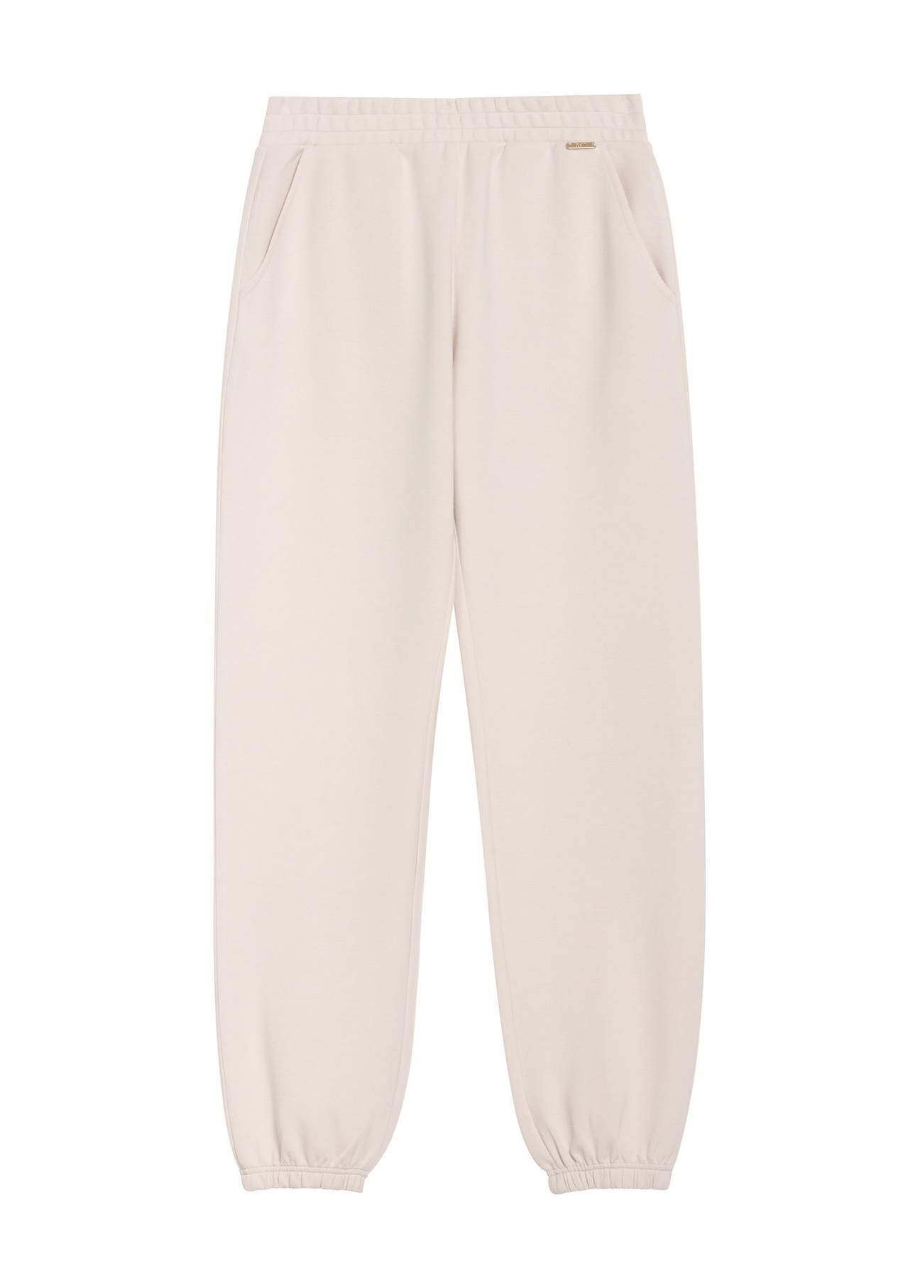 Light beige women's trousers SPODT-0117-80(Z25), front product view on white background.