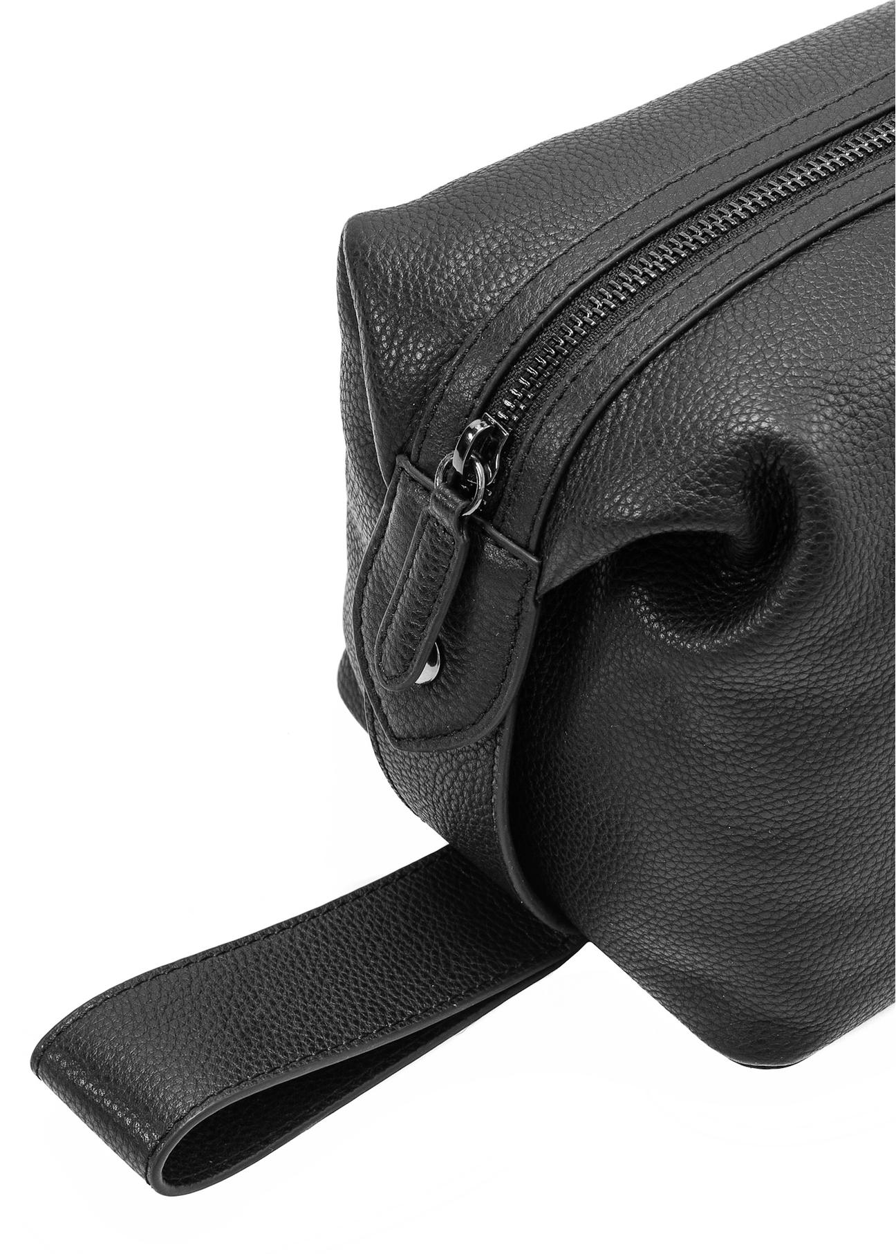 Large black men's cosmetic bag TORMS-0475-99(Z25), close-up of the product detail on a white background.