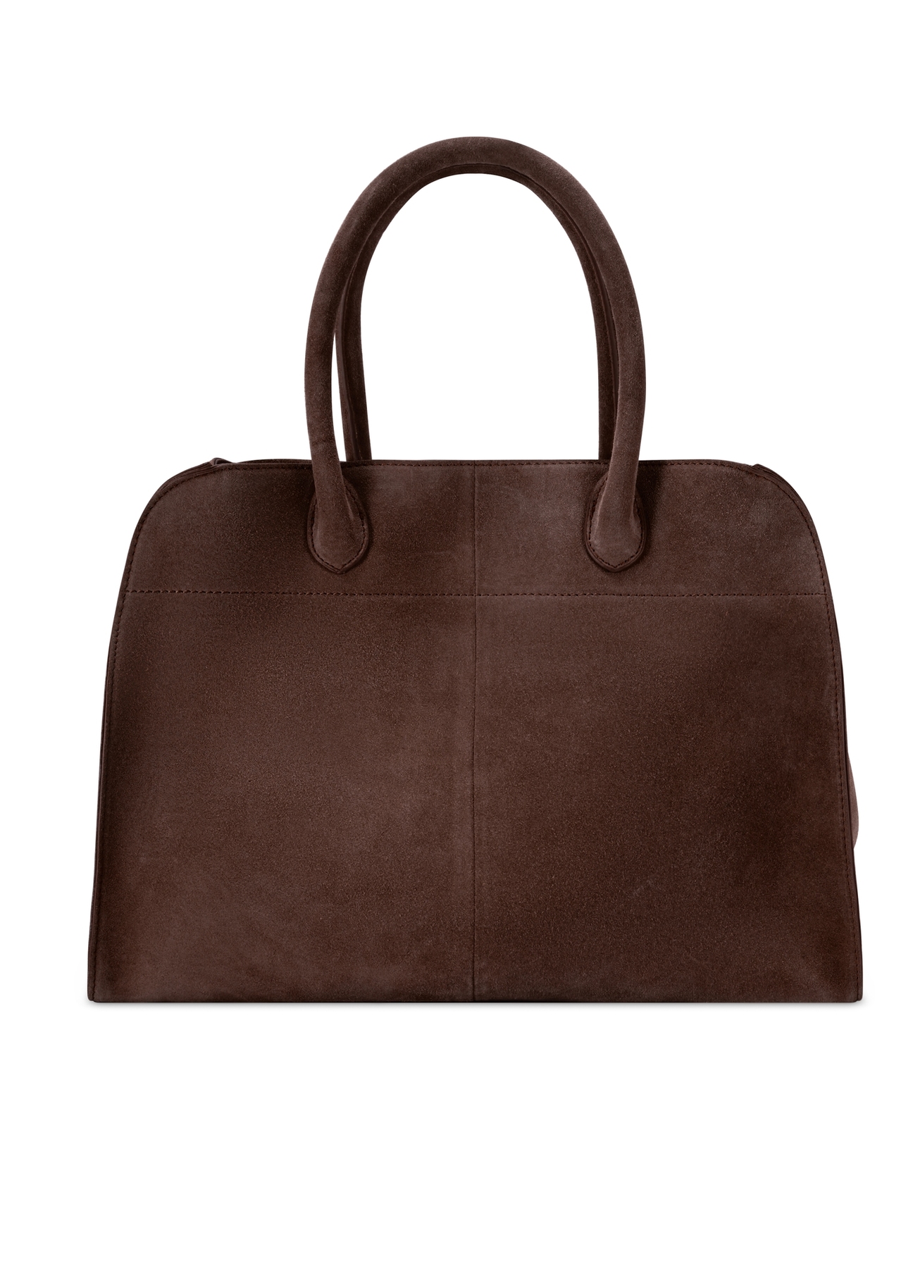 Brown suede handbag TORES-1191-89(Z25), product view from the back on a white background.