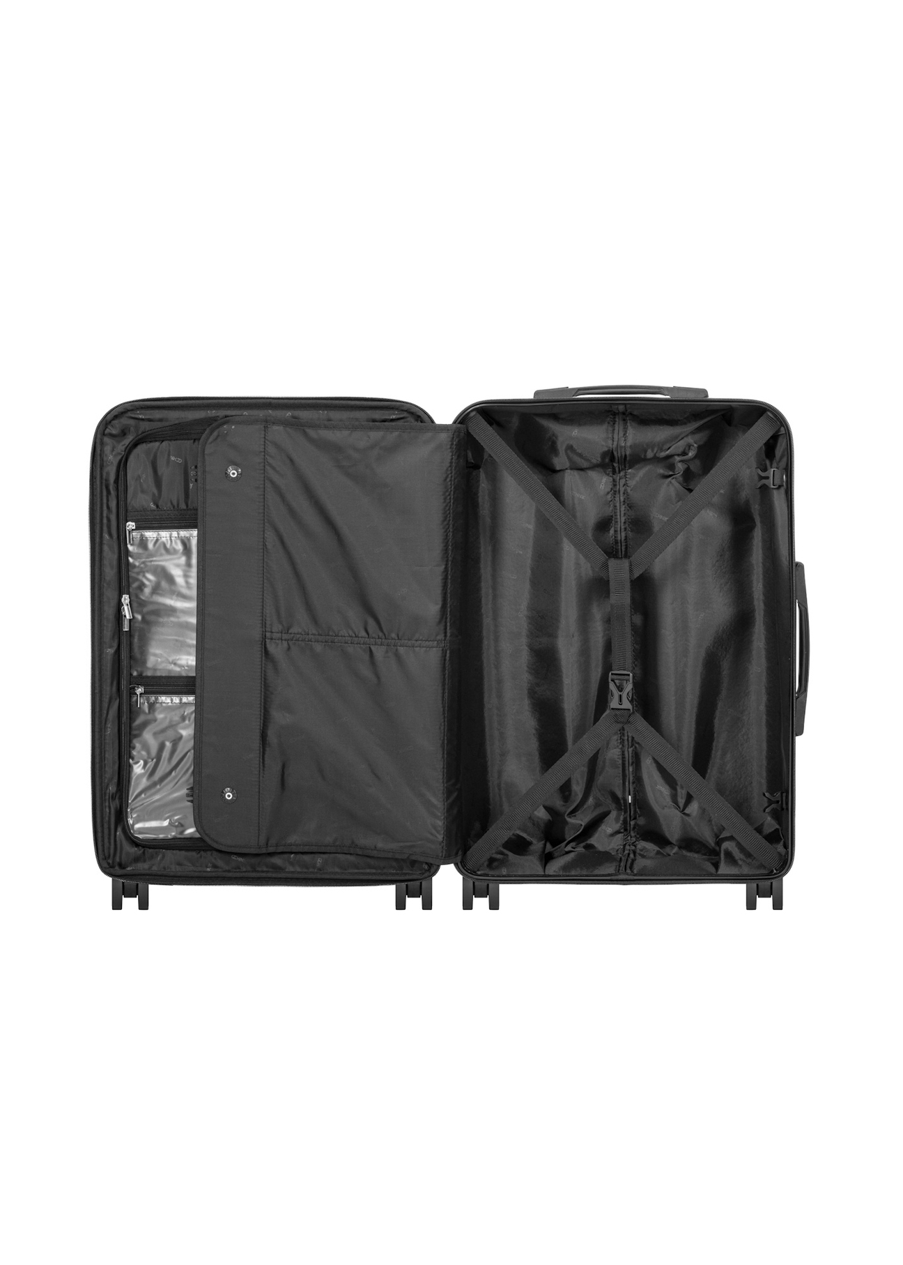 Medium suitcase on wheels WALAB-0073-2X-24(W26), product view inside on white background.