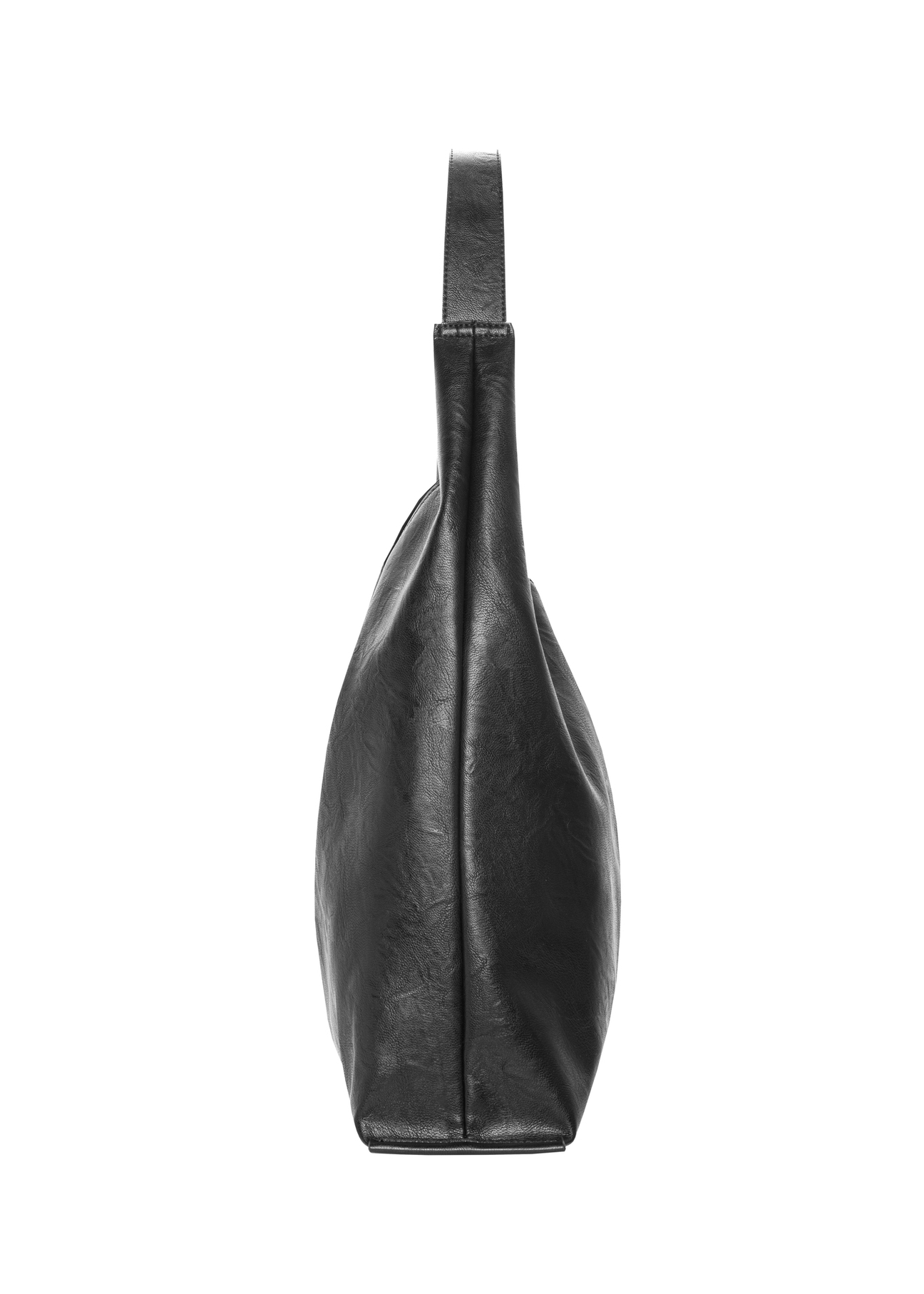 Black women's shopper shoulder bag TOREC-1385-99(Z26). Side view on a white background.