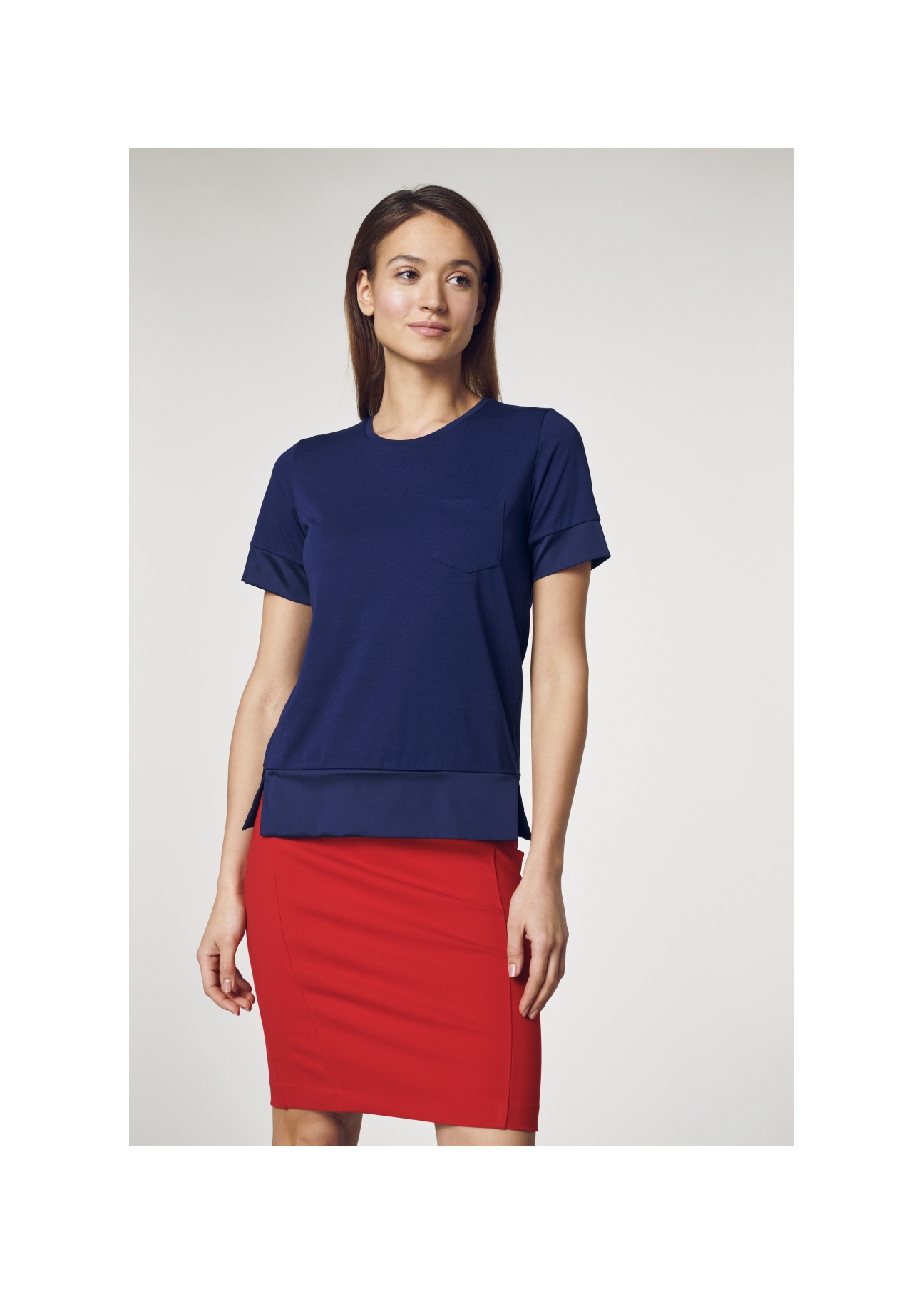Red pencil skirt SPCDT-0031-42(W21)-05