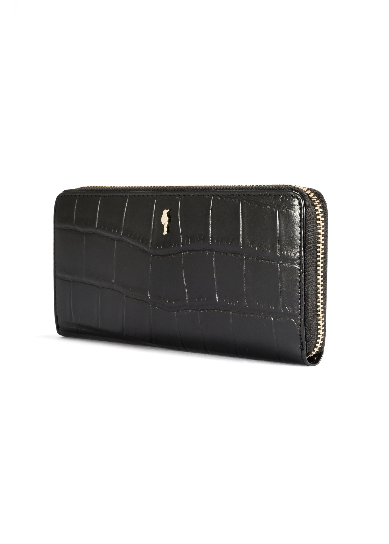 Black large women's croco wallet PORES-0908A-97(Z25)