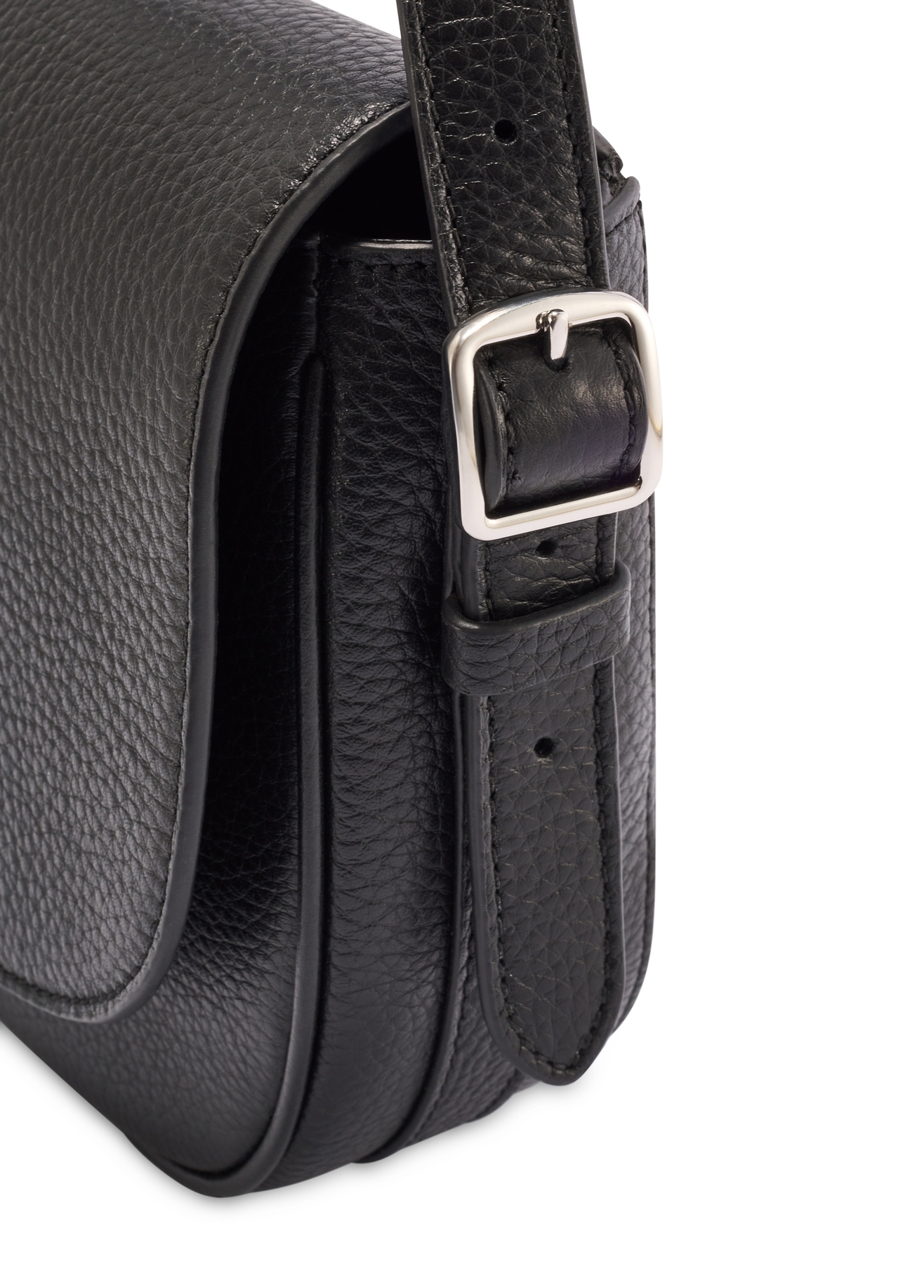 Women's black pebbled messenger bag TORES-1122D-99(Z25)