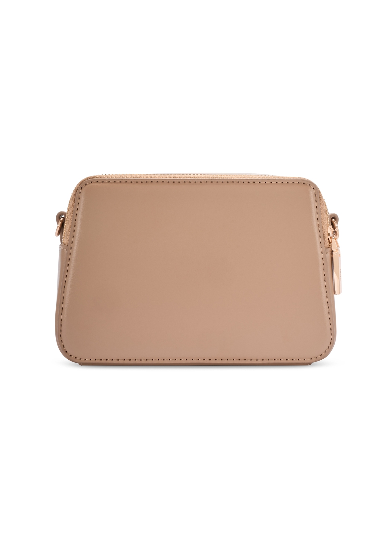 Beige small women's handbag TOREC-1126-1D(W26), product view from the back on a white background.