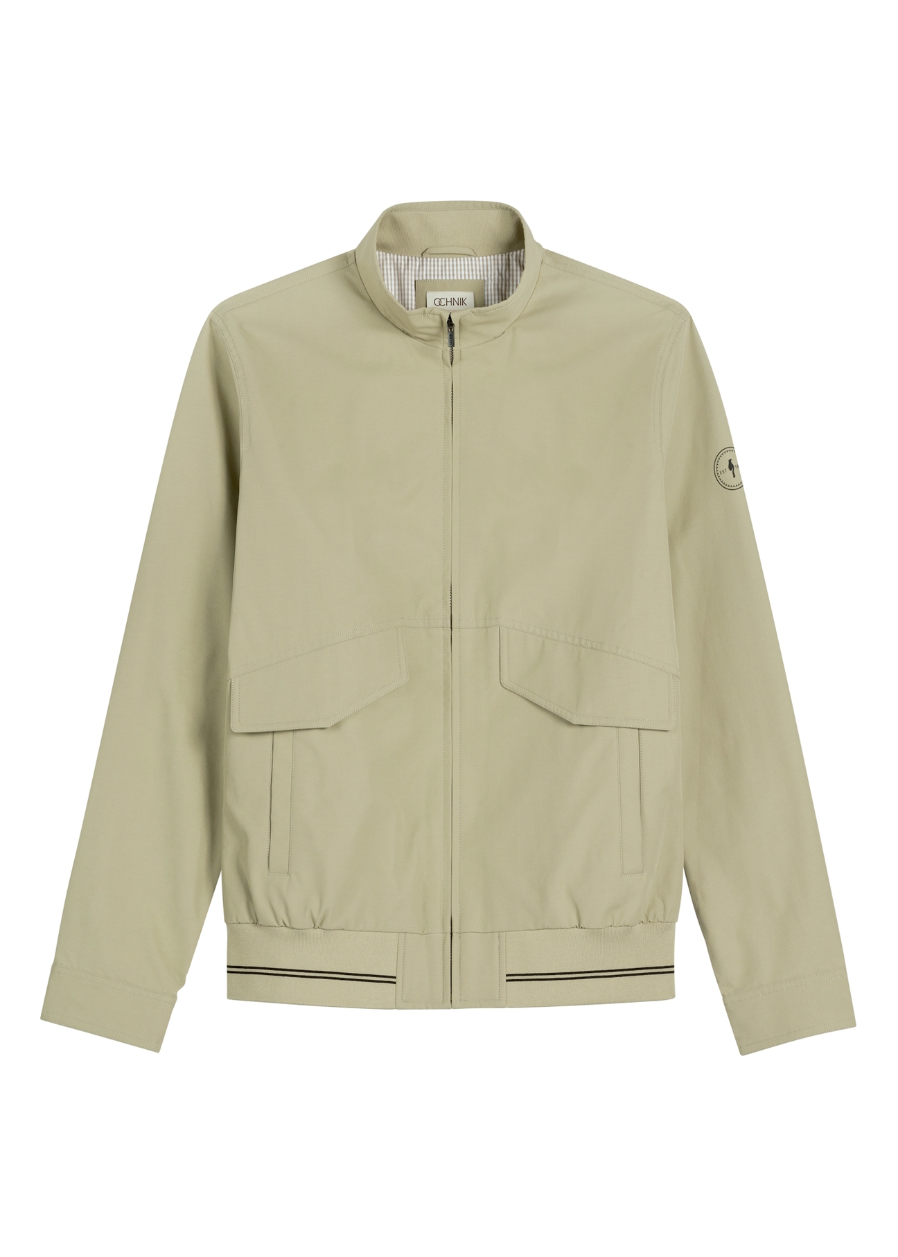 Men's khaki transition jacket KURMT-0418-1B(W26), front product view on white background.