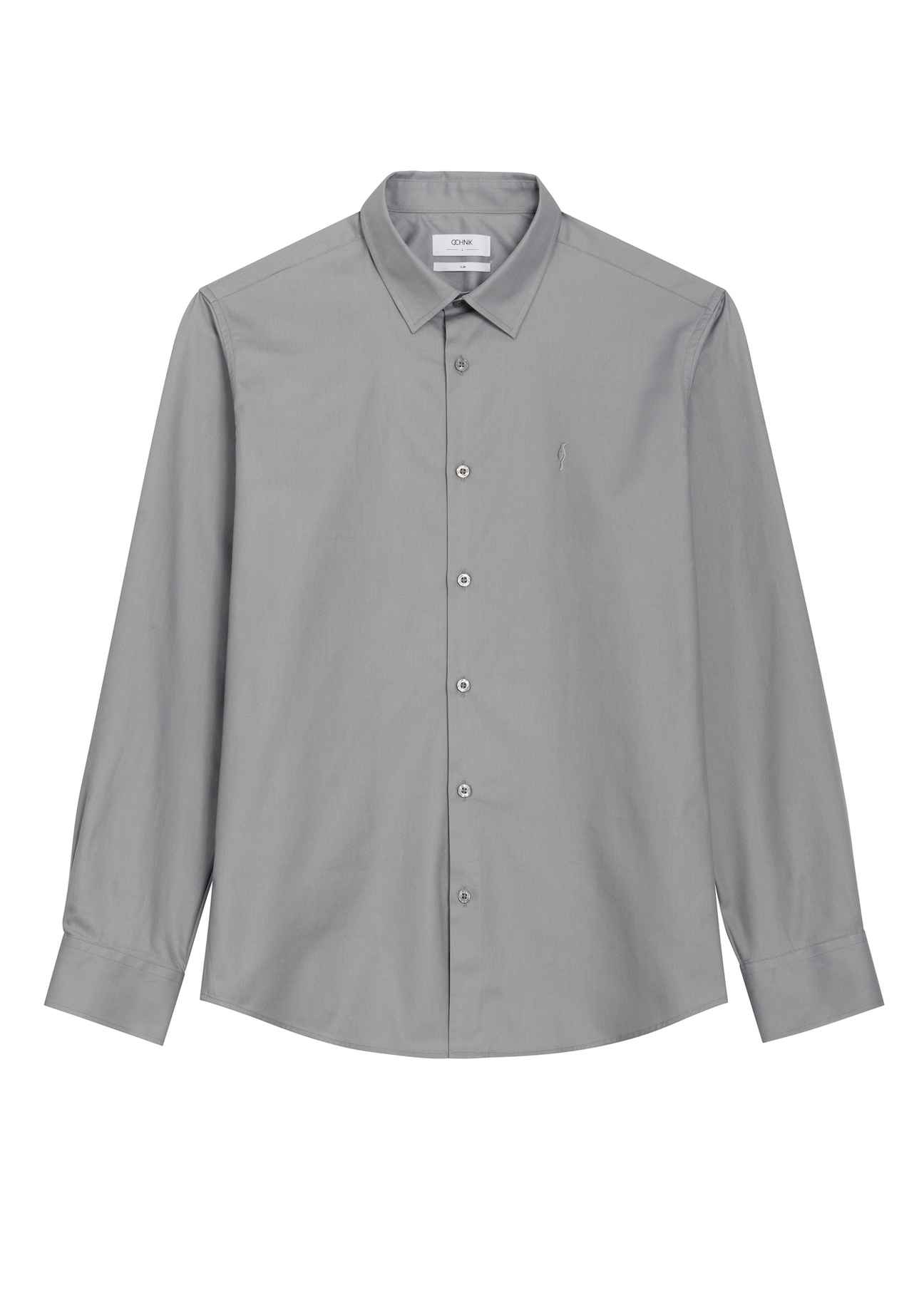 Light gray men's slim shirt KOSMT-0351A-9B(Z26) - front product view, on white background.